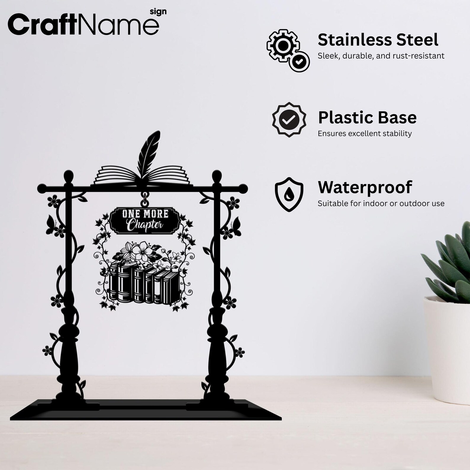 Custom Ghost Metal Mini Signpost, Library Decorations, Signpost Metal Stand for Book Lover, Gift for Kid, Halloween Decor Gifts - Image 6