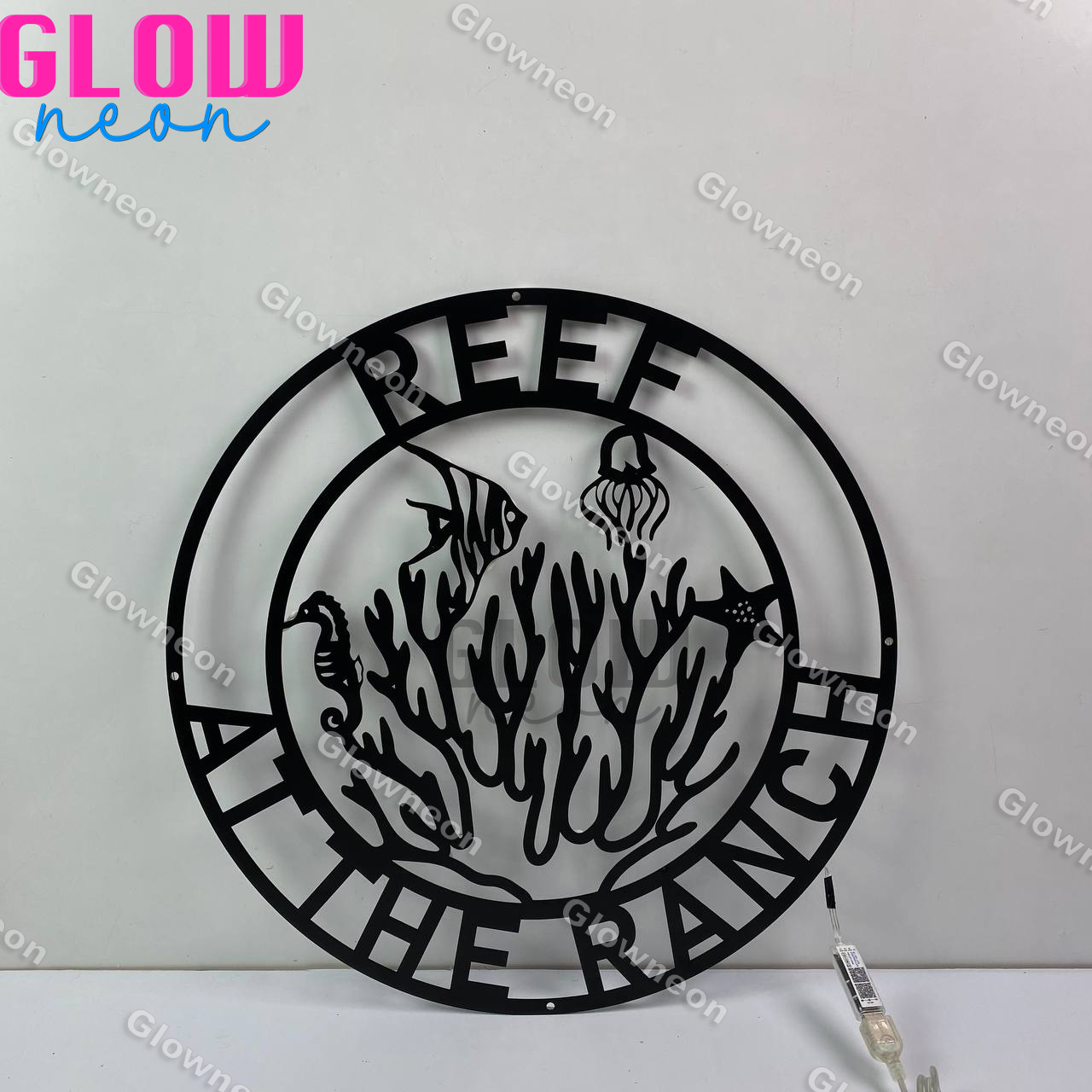 Custom Aquarium Reef Metal Wall Art LED Light