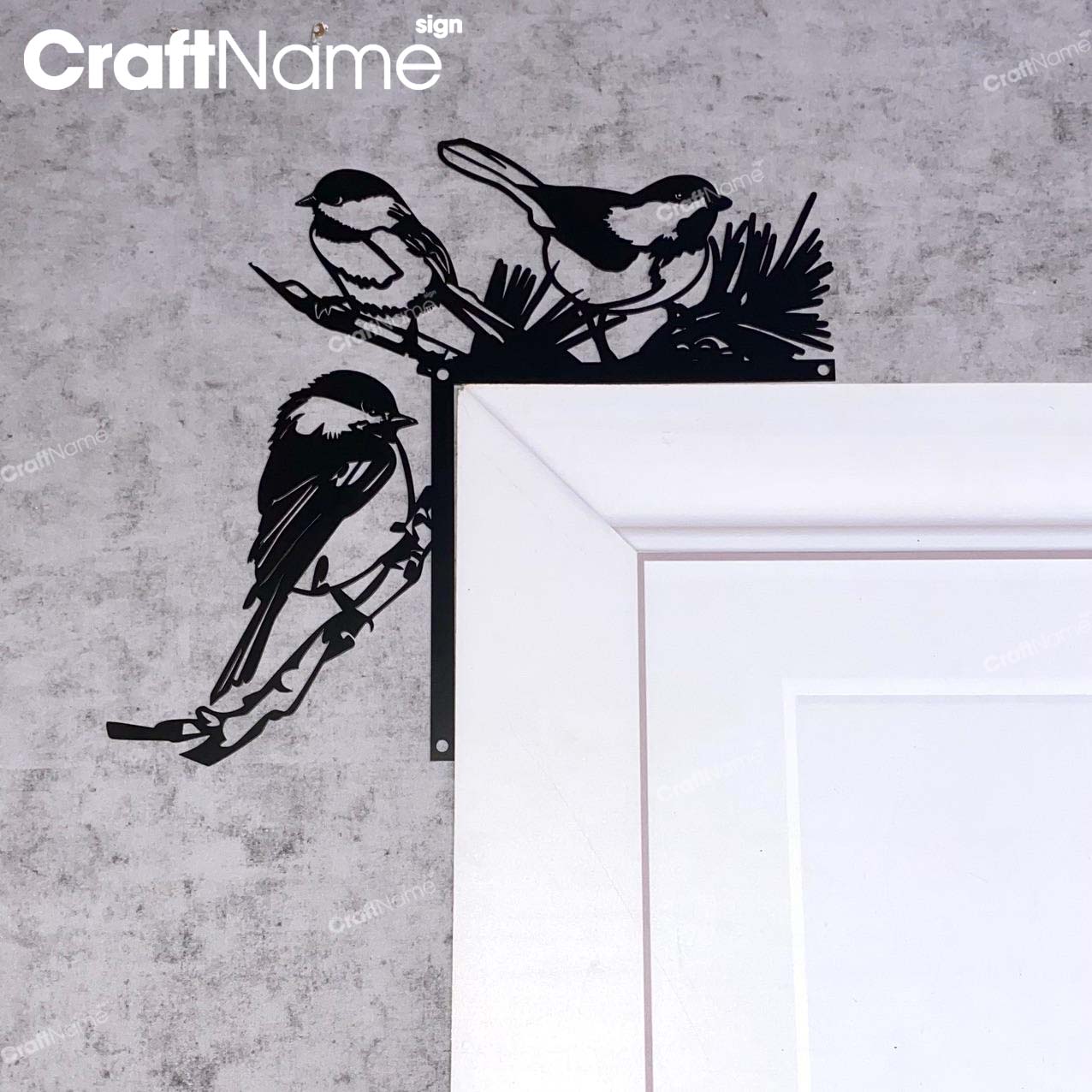 Chickadee Door Corner Metal Wall Art
