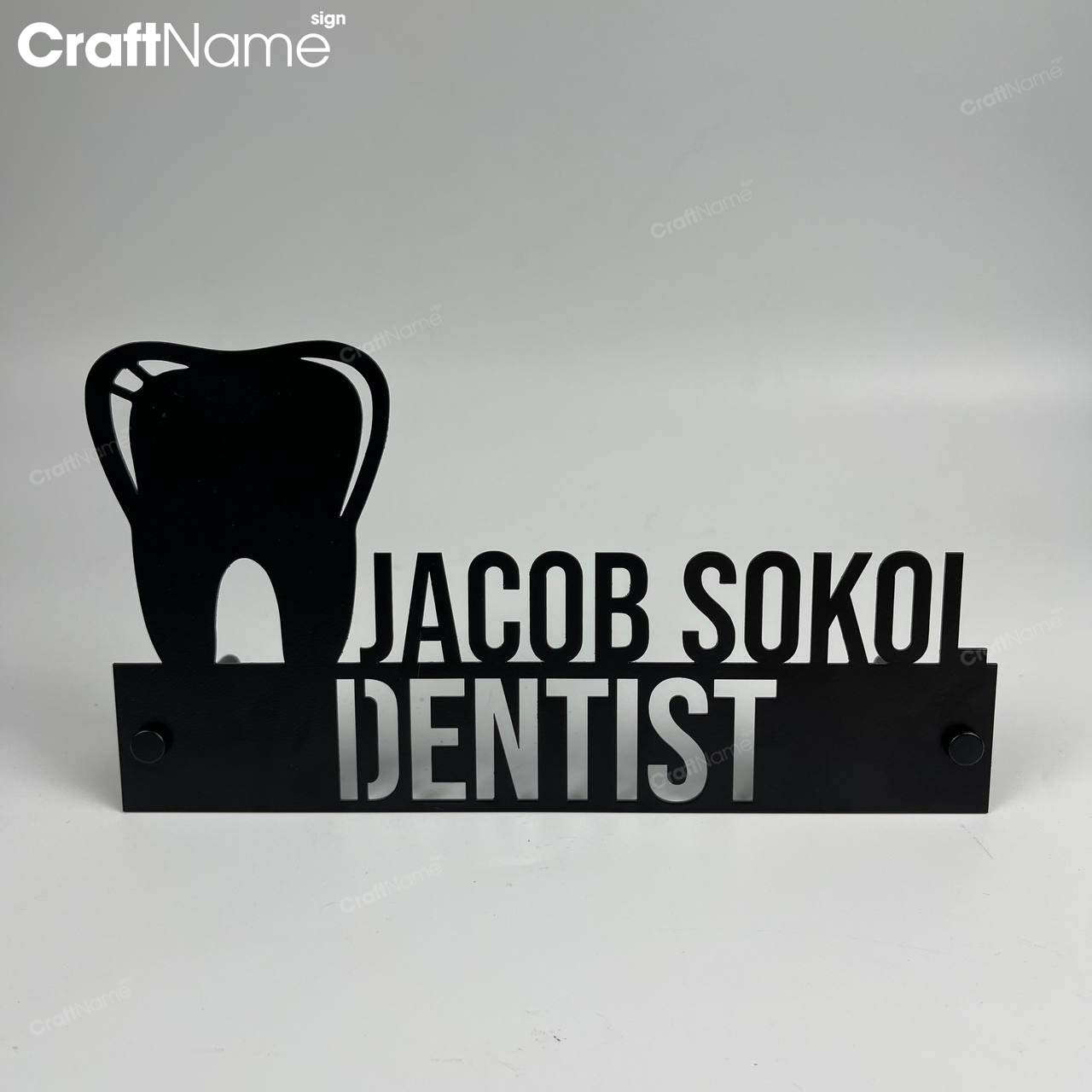 Custom Dentist Wooden Desk Name Plate