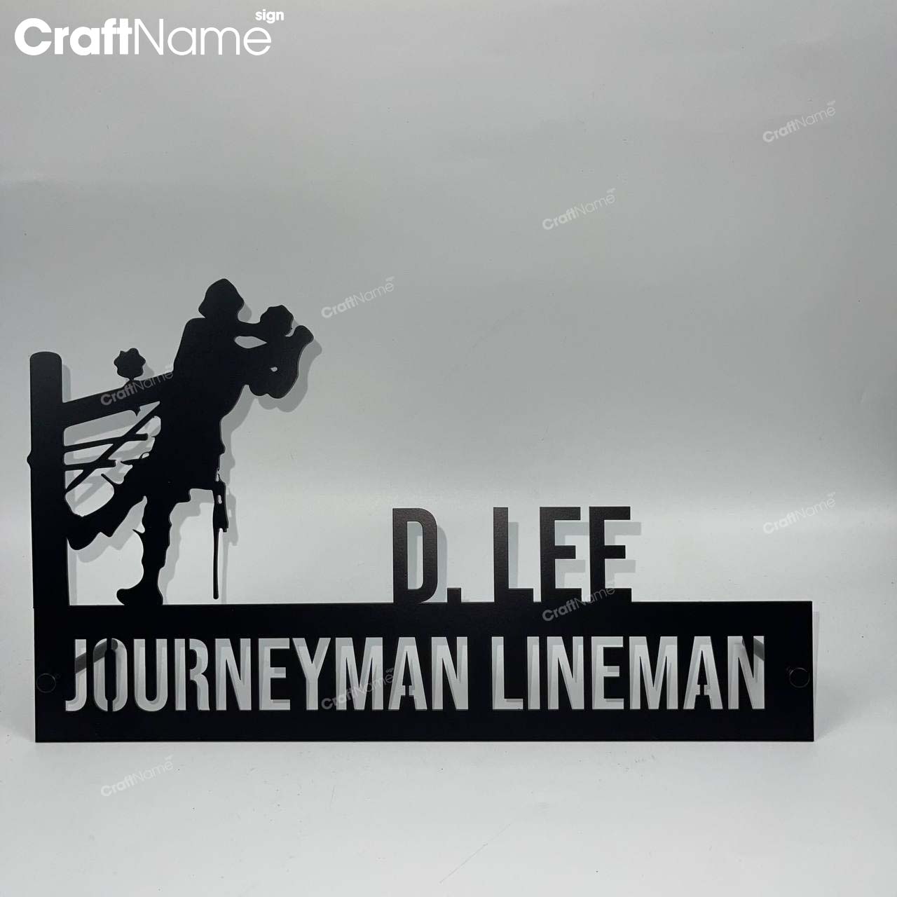 Custom Wooden Lineman Desk Name Plate