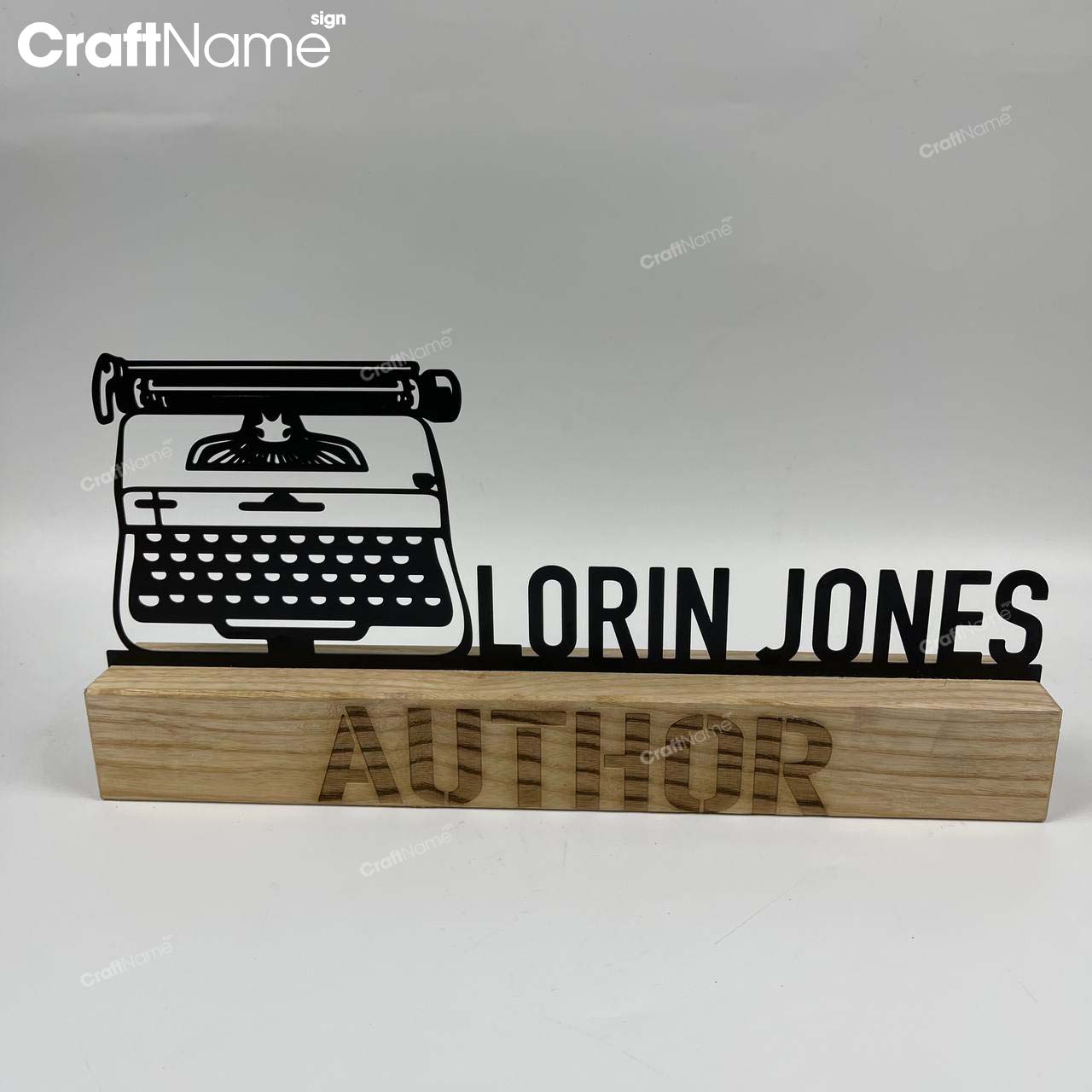 Custom Wooden Writer Desk Name Plate