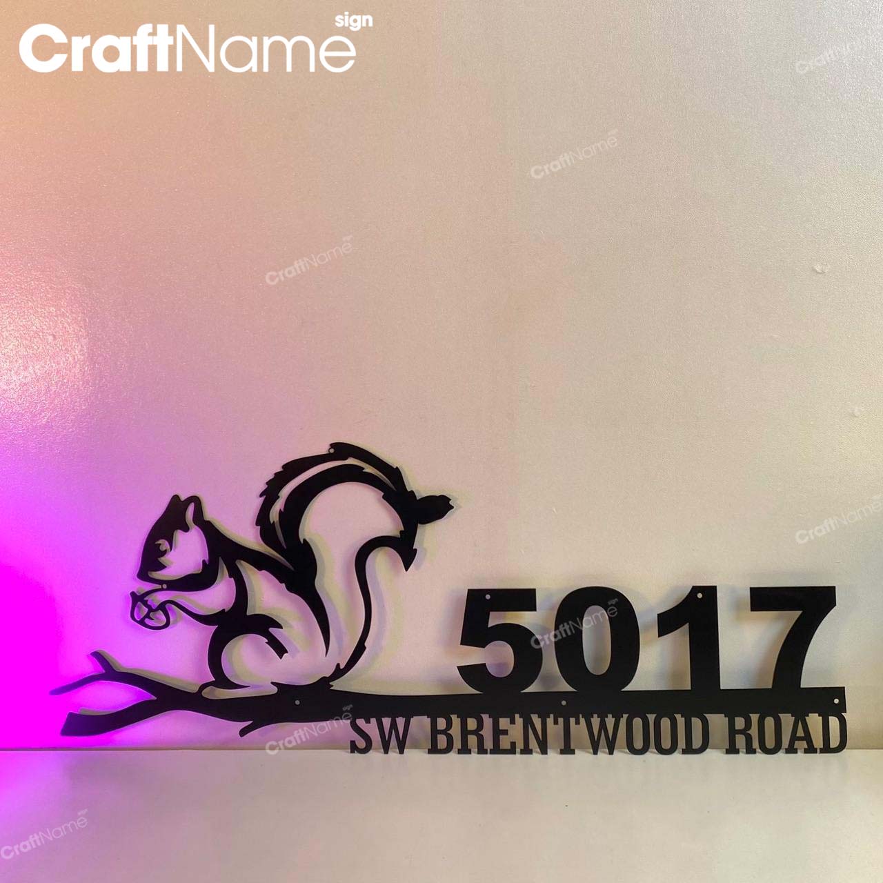 Custom Squirrel With Nut Outdoor Metal Address