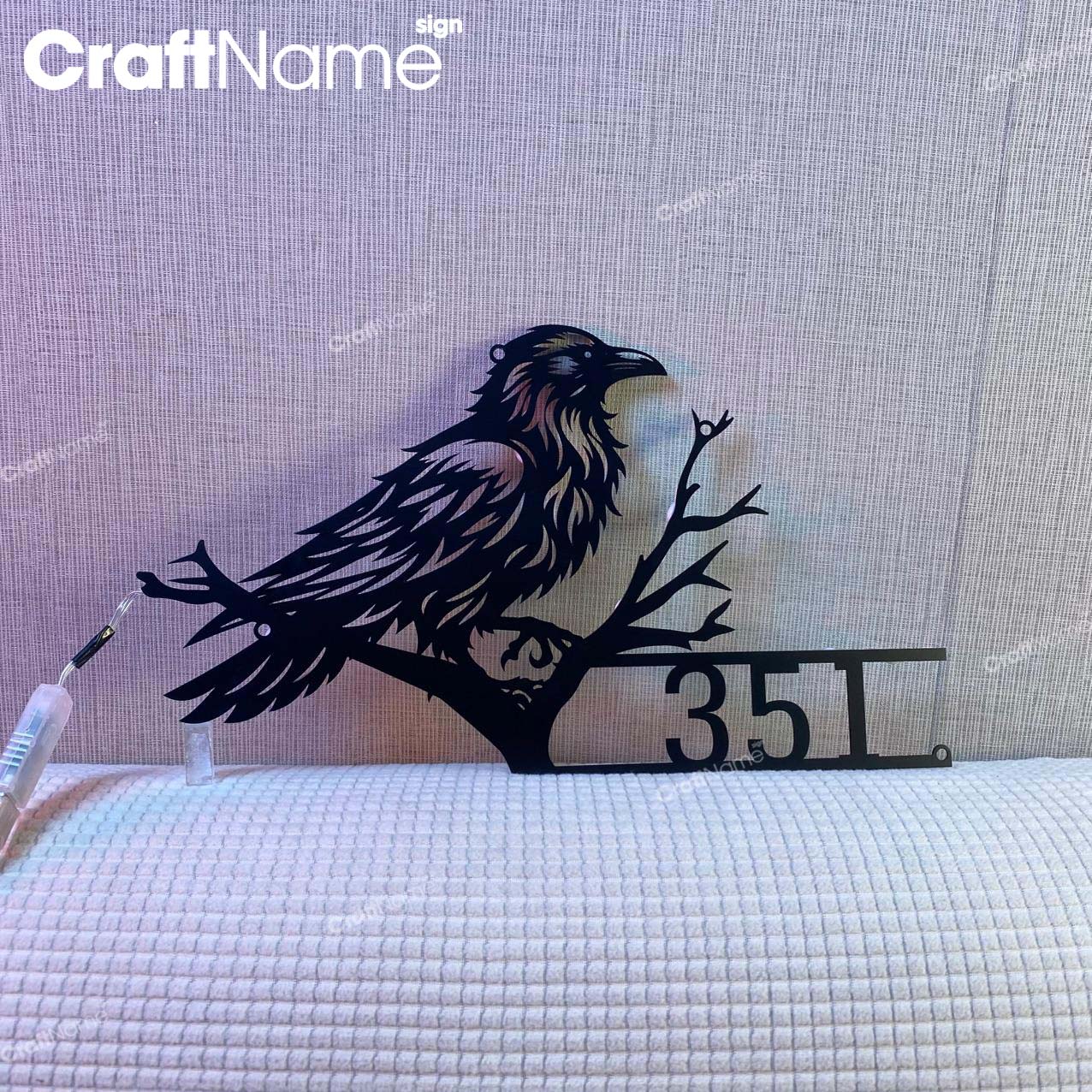 Personalized Raven House Number