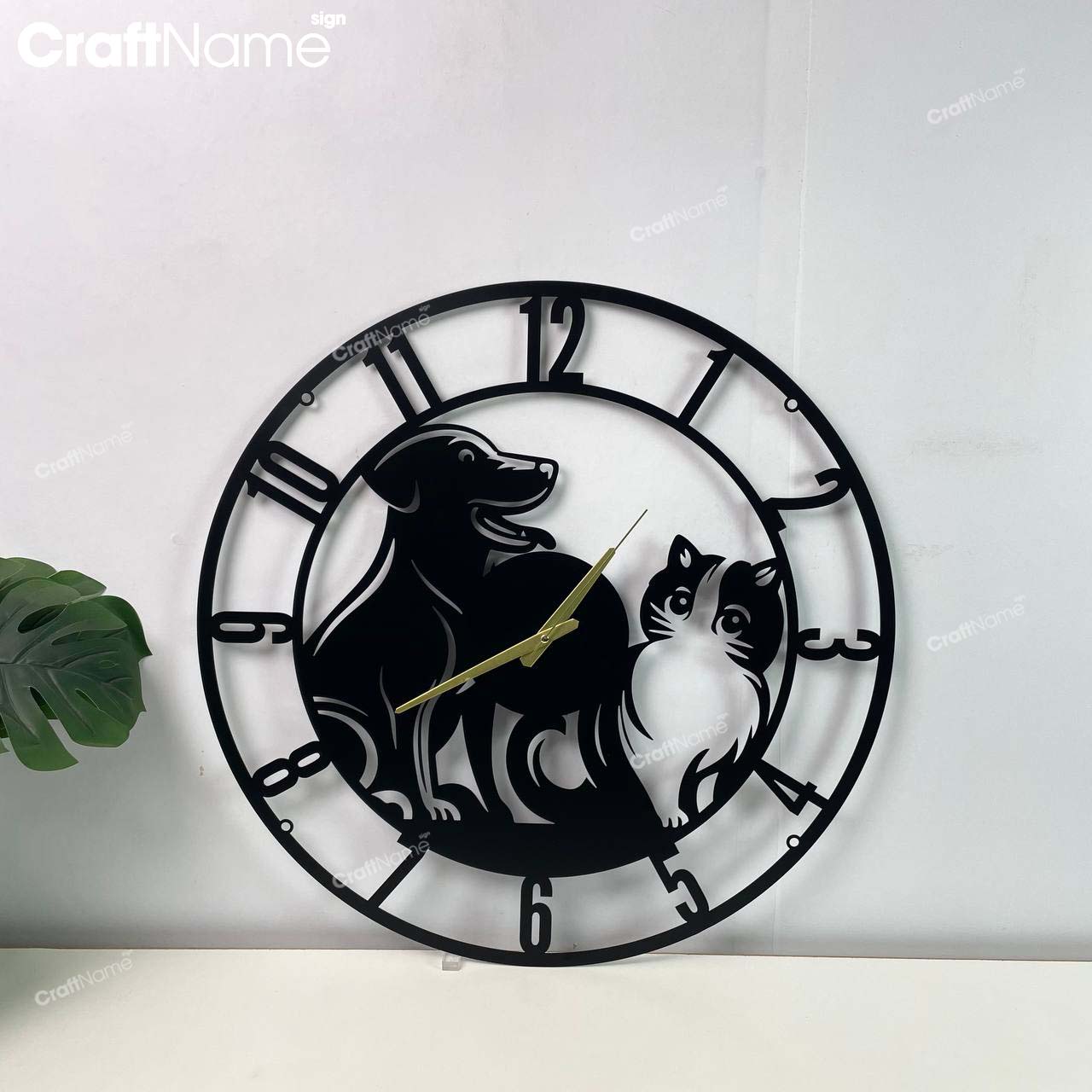 Veterinary Clinic Large Metal Wall Clock with Latin Numerals
