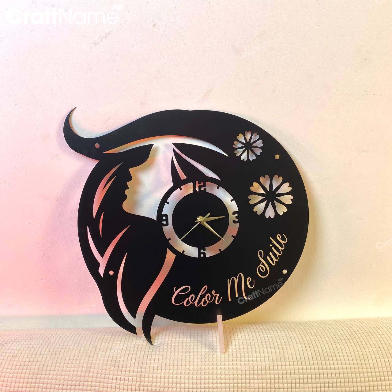 Custom Beauty Salon Metal Wall Clock