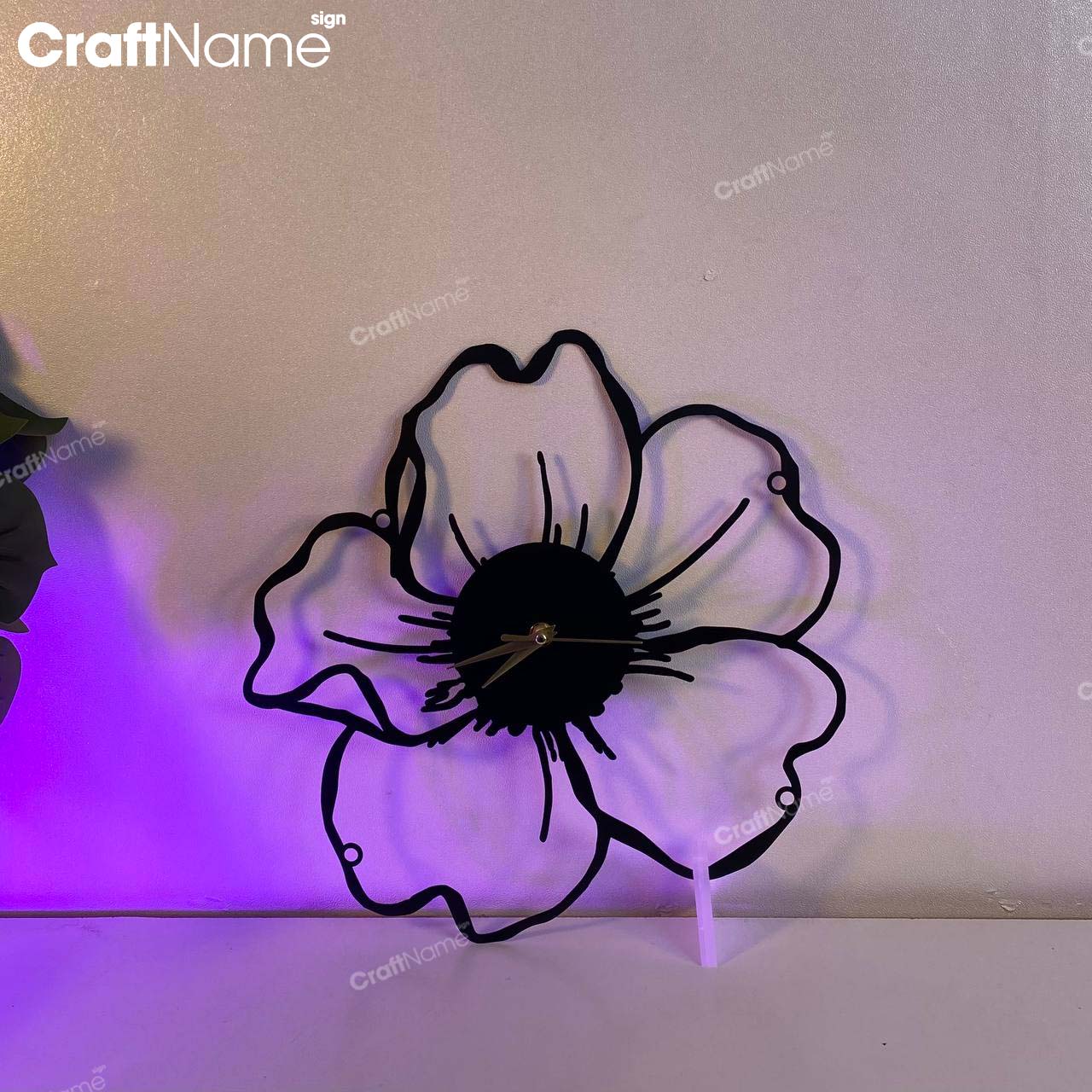 Floral Metal Wall Clock