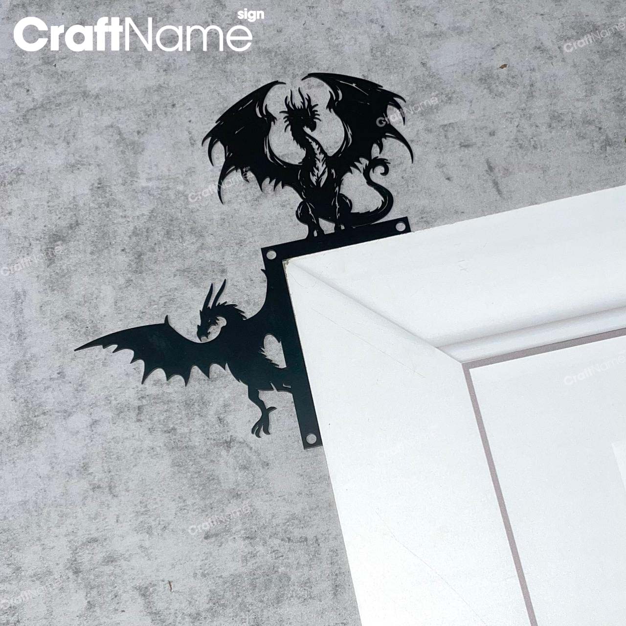 Dragon Door Frame Corner Metal Wall Art - Craft Name Sign