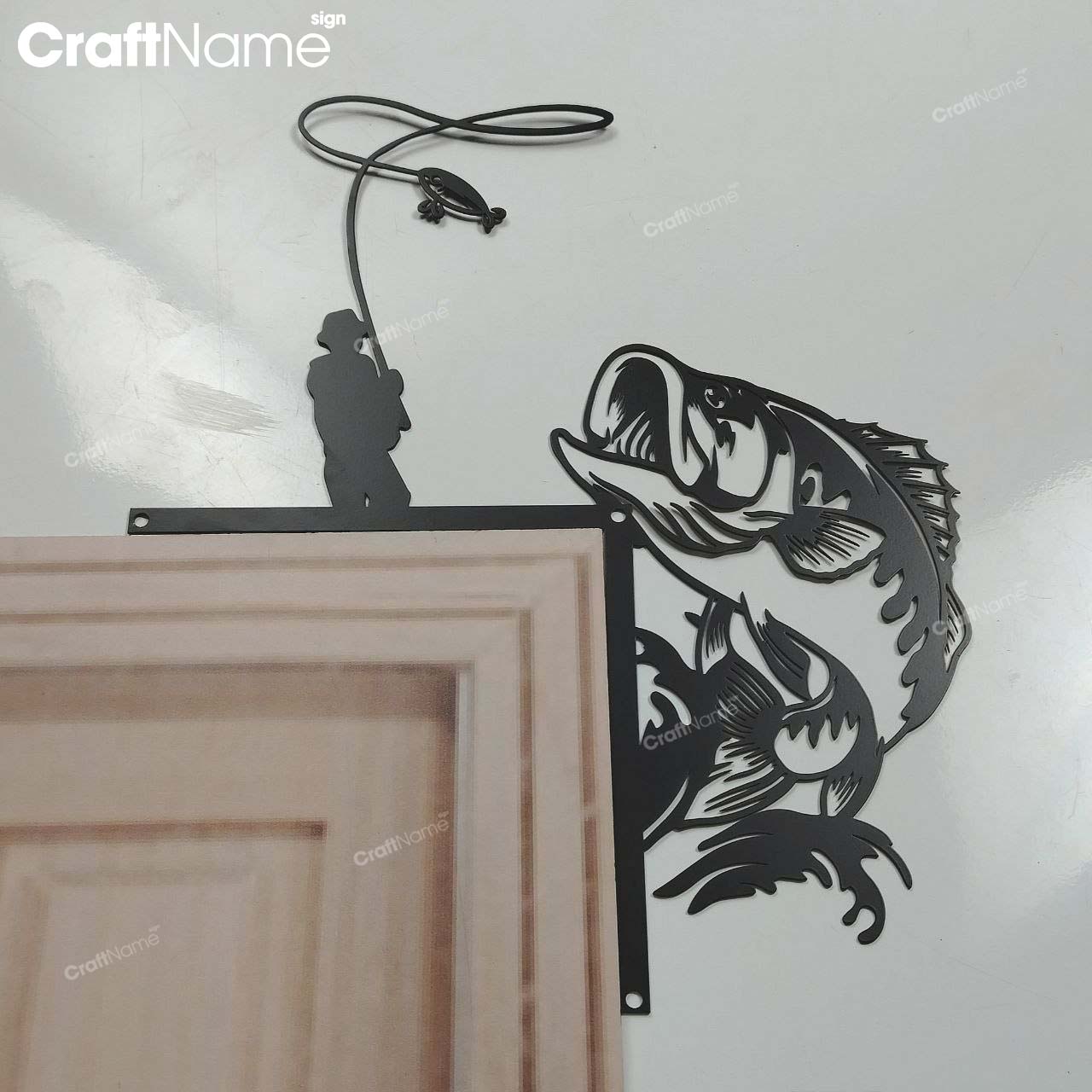 Fishing Door Corner Metal Wall Art