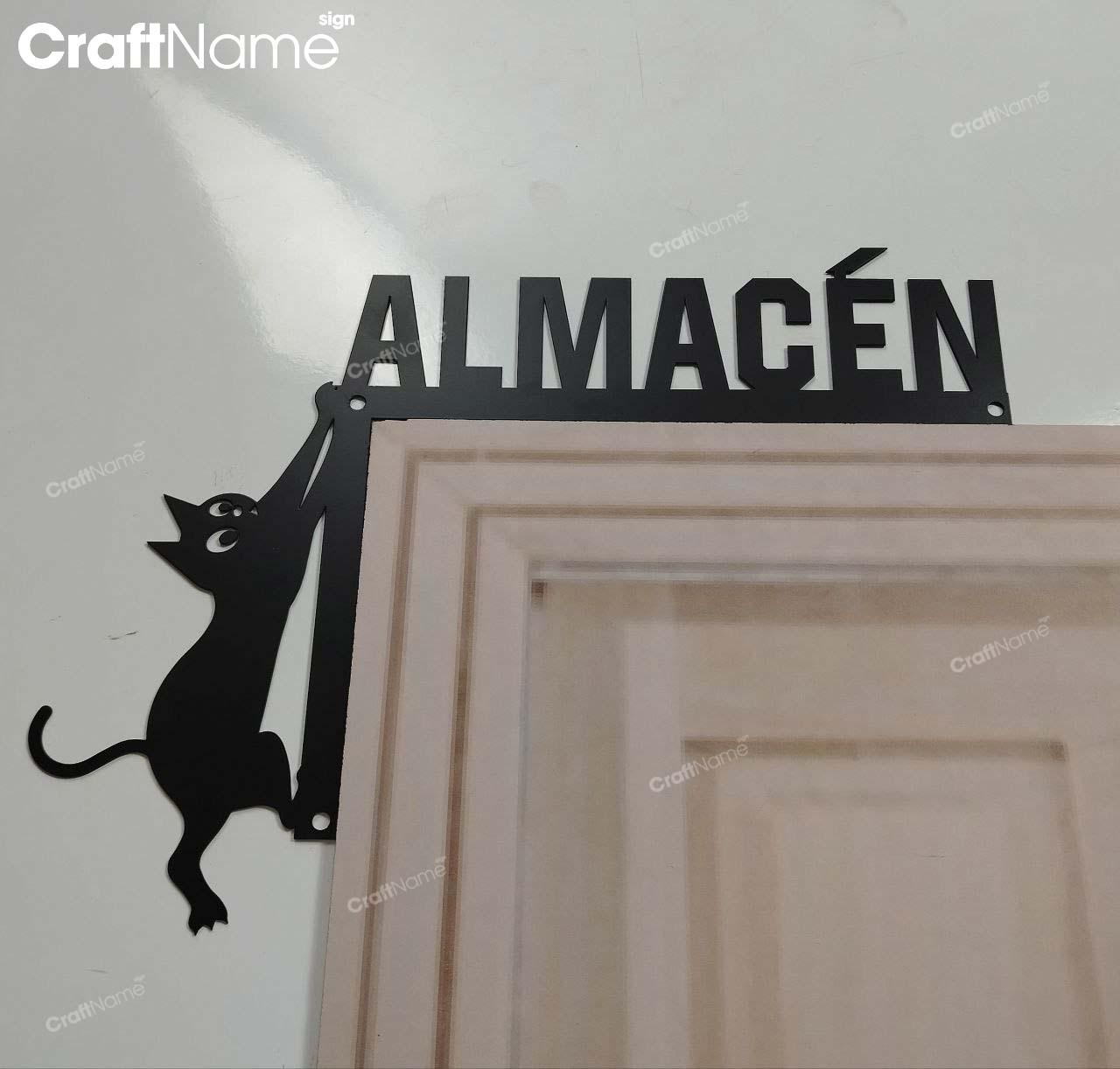 Custom Cat Door Corner Metal Wall Art