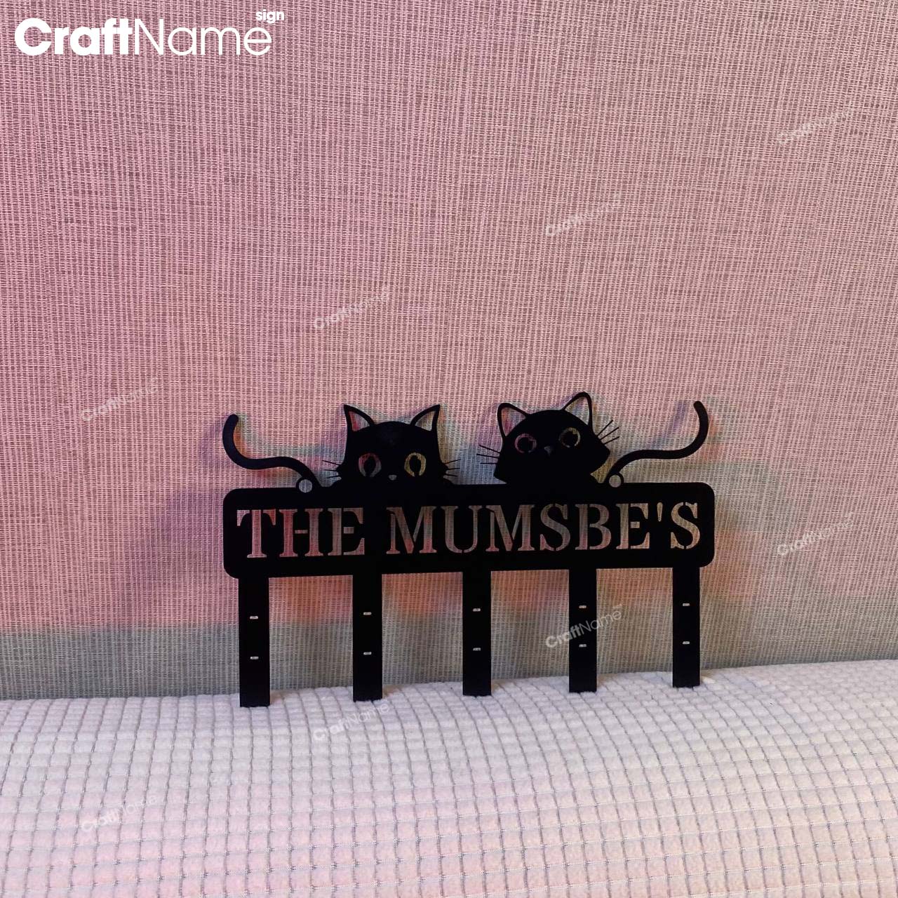 Custom Black Cat Metal Key Holder