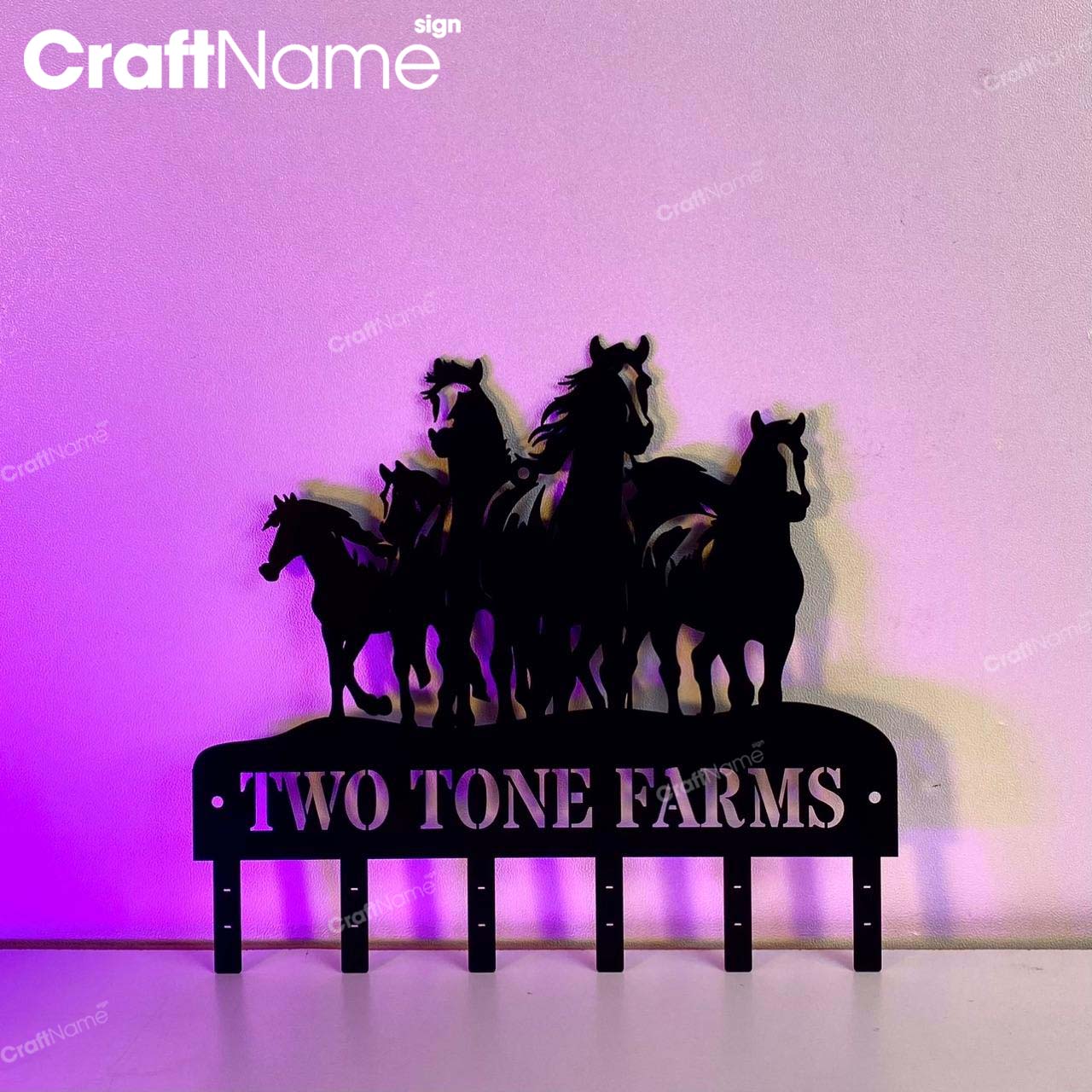Custom Horses Metal Key Holder