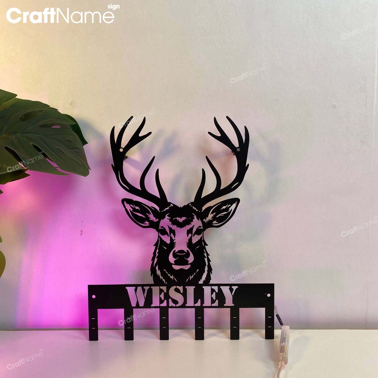 Personalized Deer Metal Key Holder