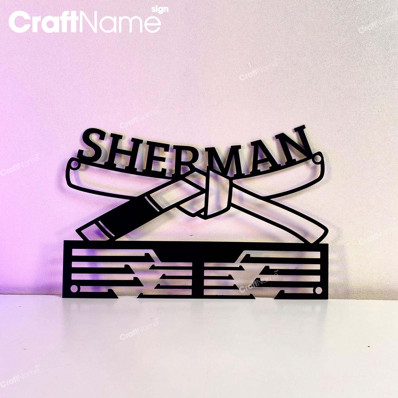Custom Jiu Jitsu Belt Metal Medal Hanger