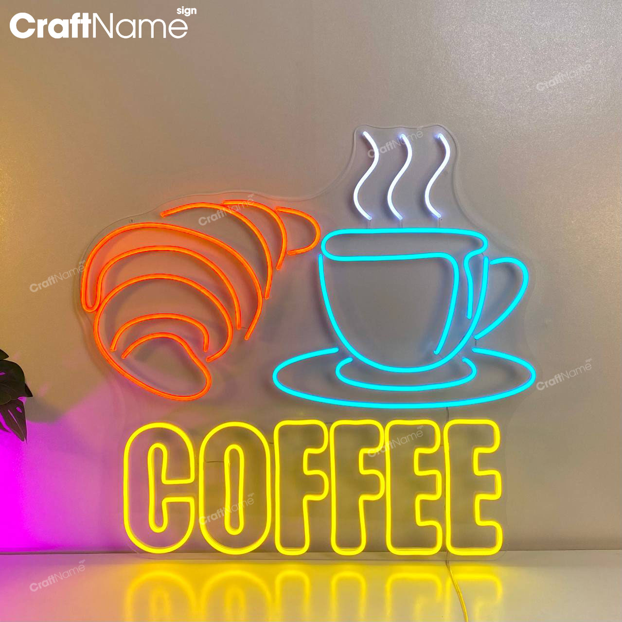 Coffee Croissant Led Sign
