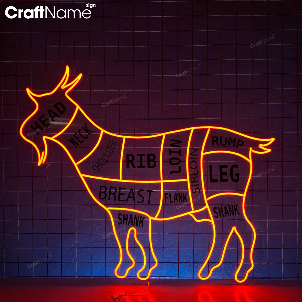 The Butcher Goat Neon Acrylic Print Sign