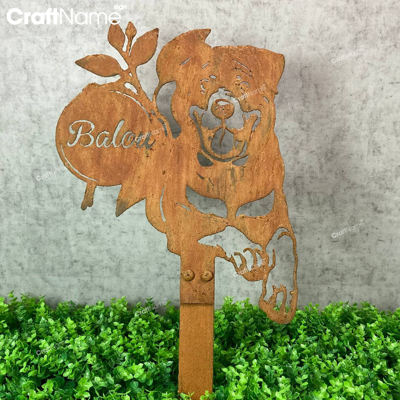 Personalized Rottweiler Dog Metal Garden Stake Decor