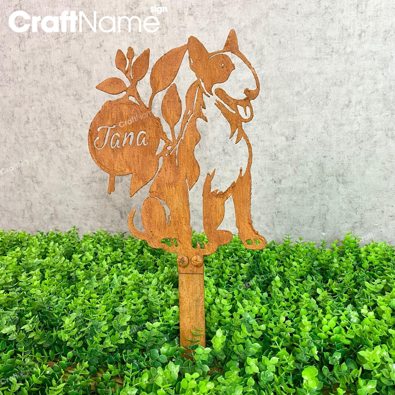 Custom Bull Terrier Dog Rusty Metal Memorial Plaque - Image 4