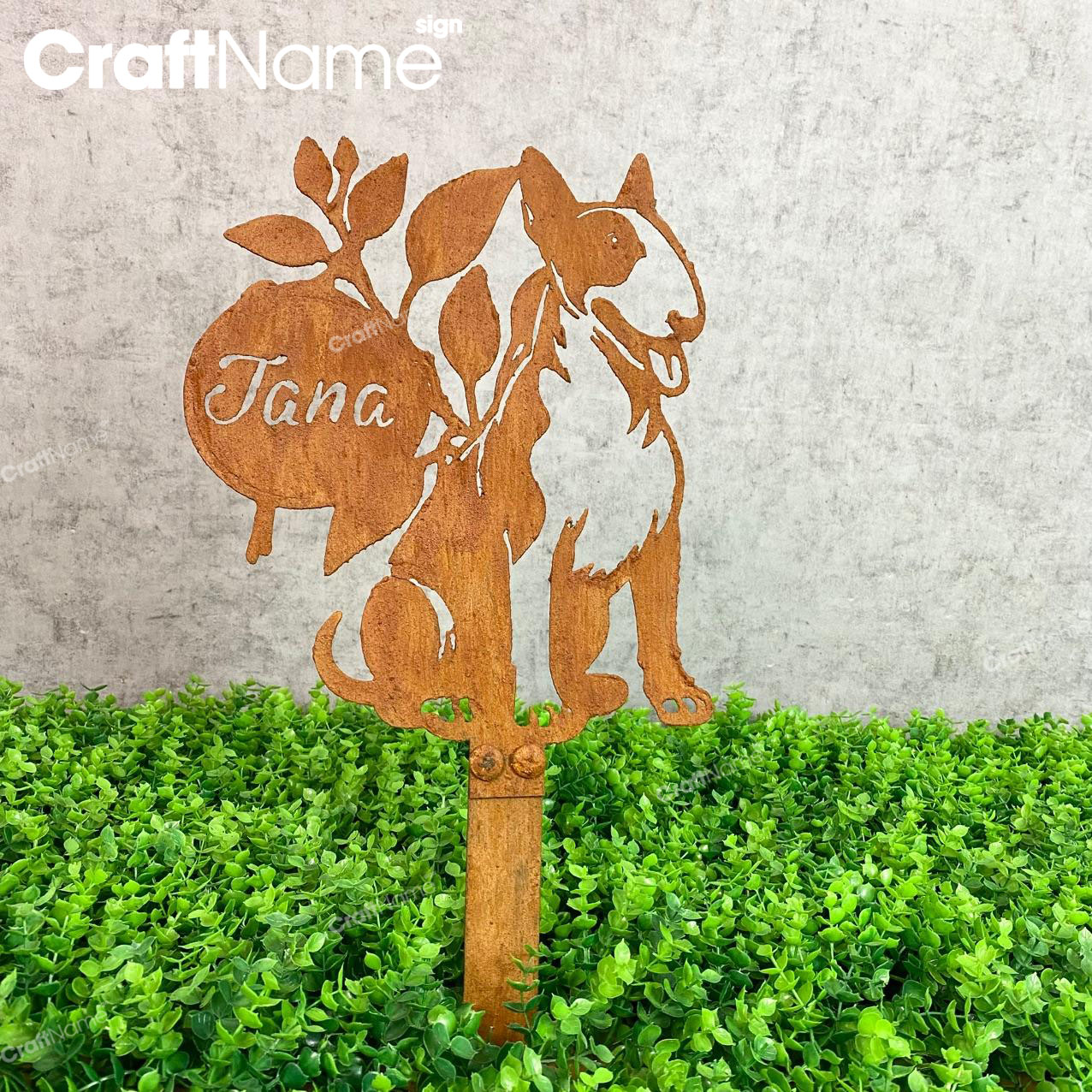 Custom Bull Terrier Dog Rusty Metal Memorial Plaque - Image 5