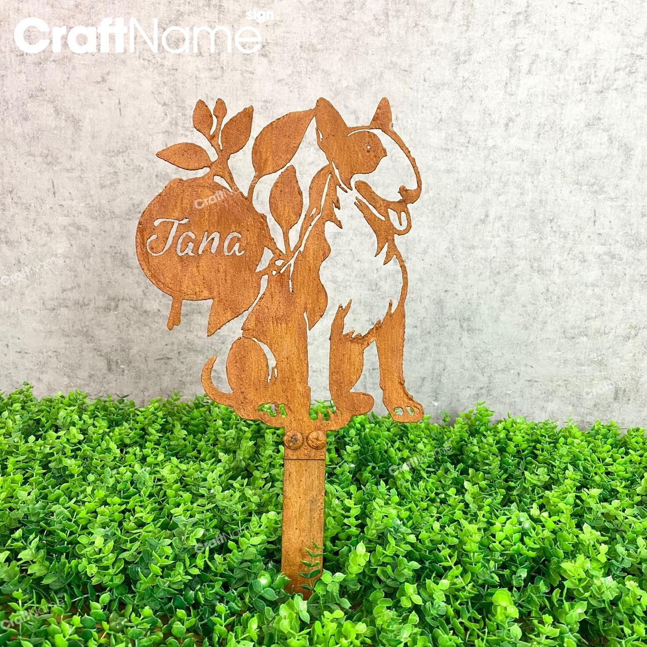 Custom Bull Terrier Dog Rusty Metal Memorial Plaque - Image 6