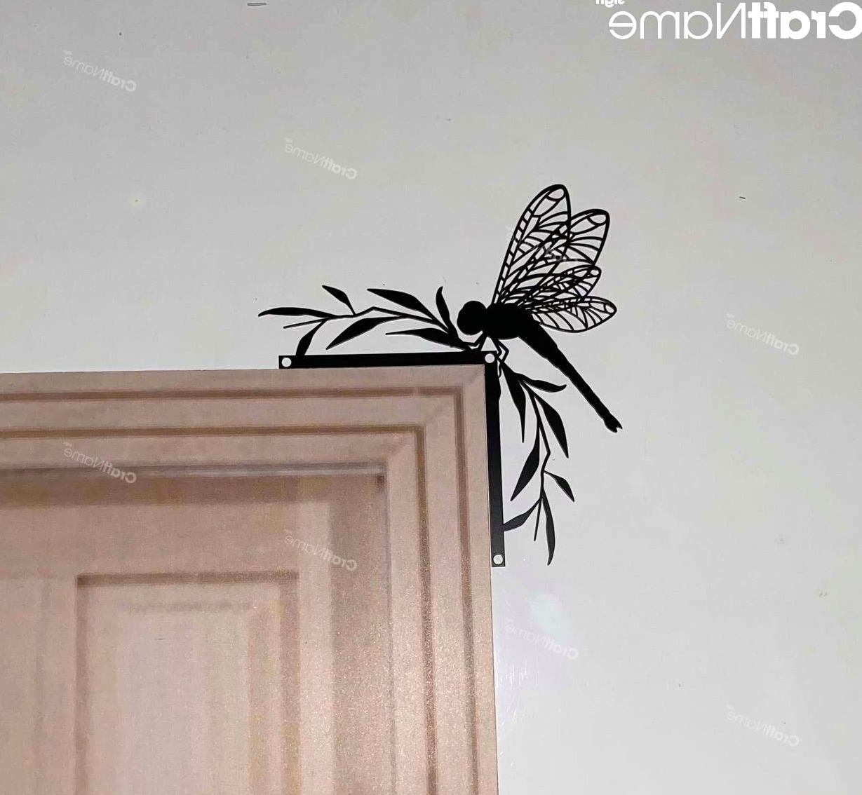 Dragonfly Door Corner Metal Wall Art