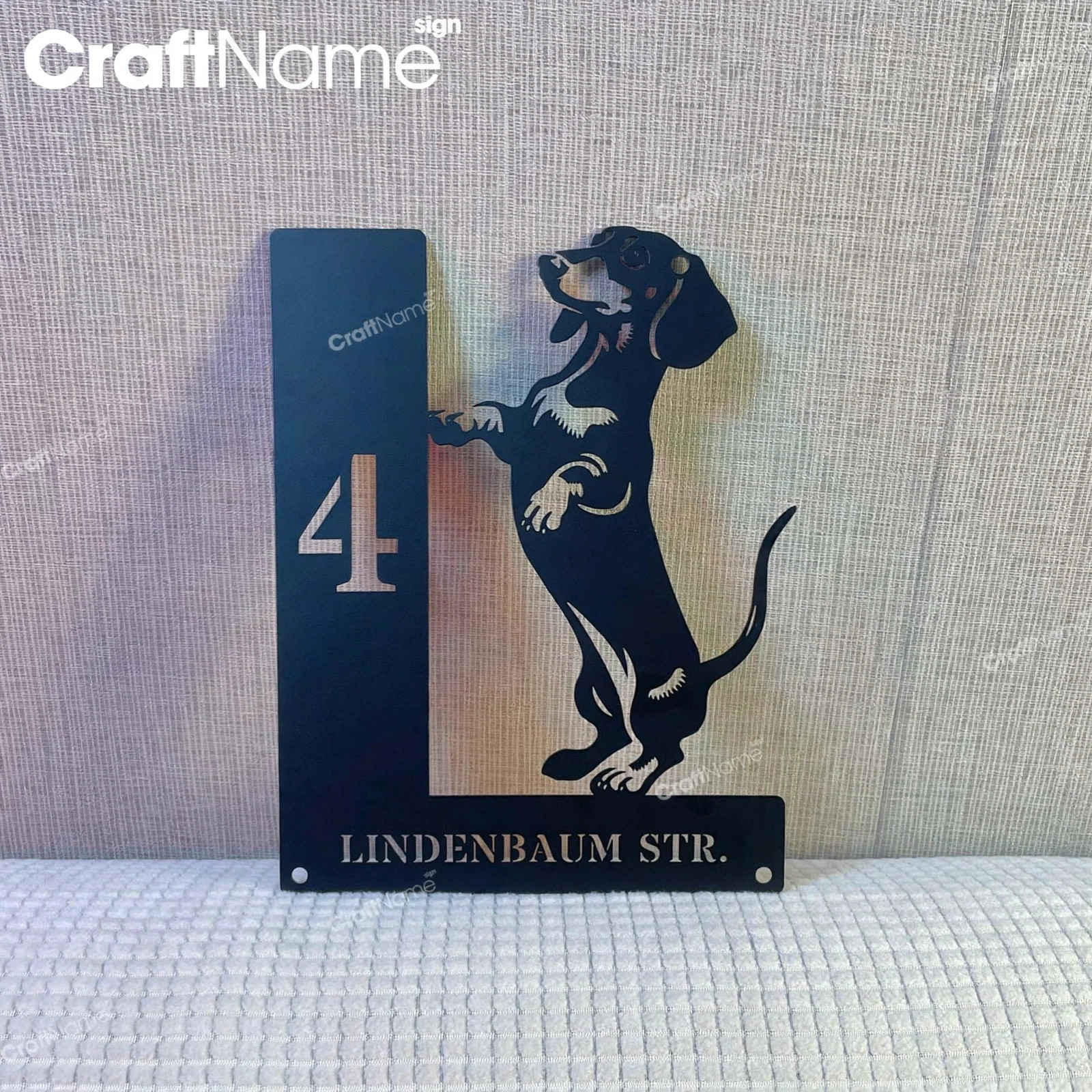 Personalized Dachshund House Number
