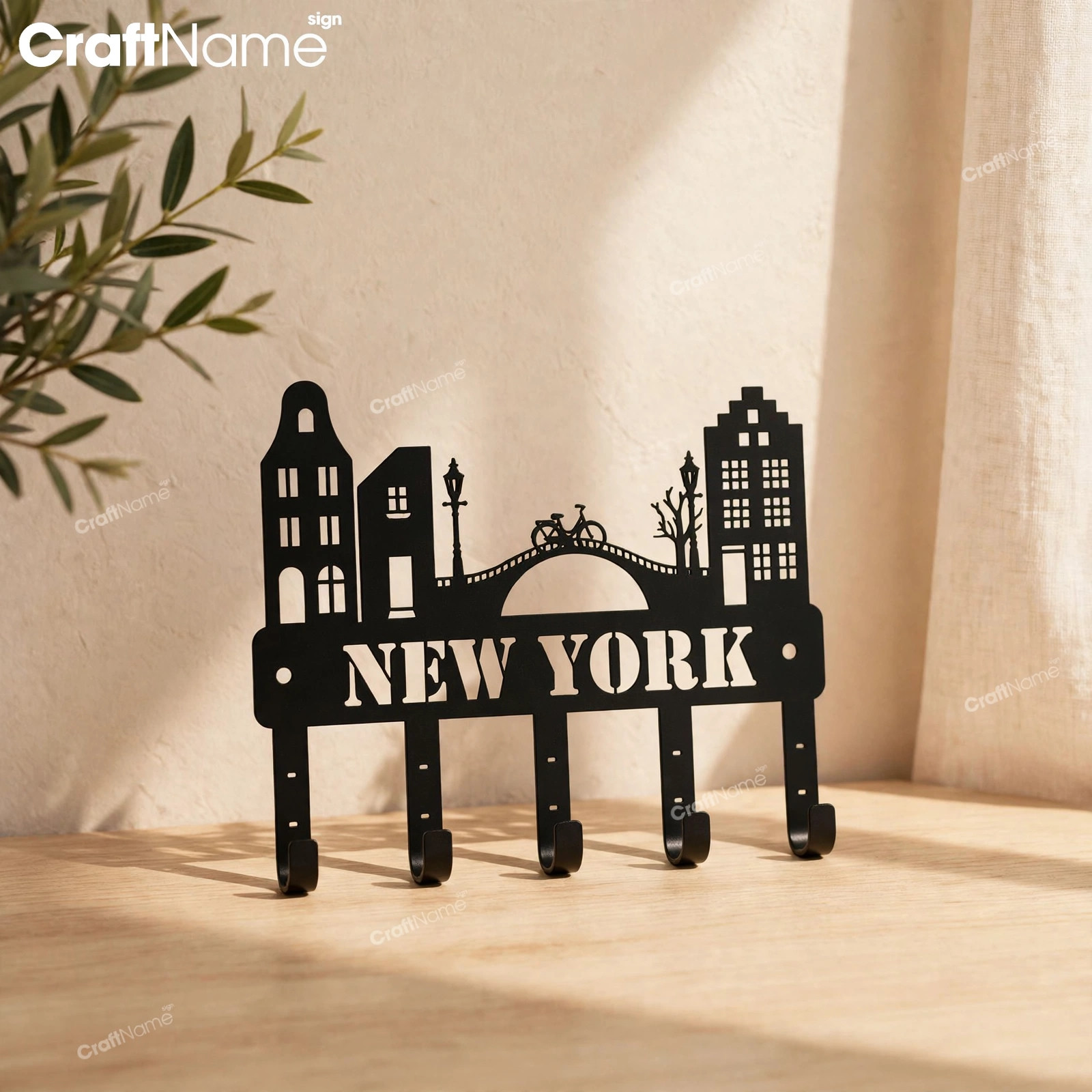 Custom Ancient Town Metal Key Holder