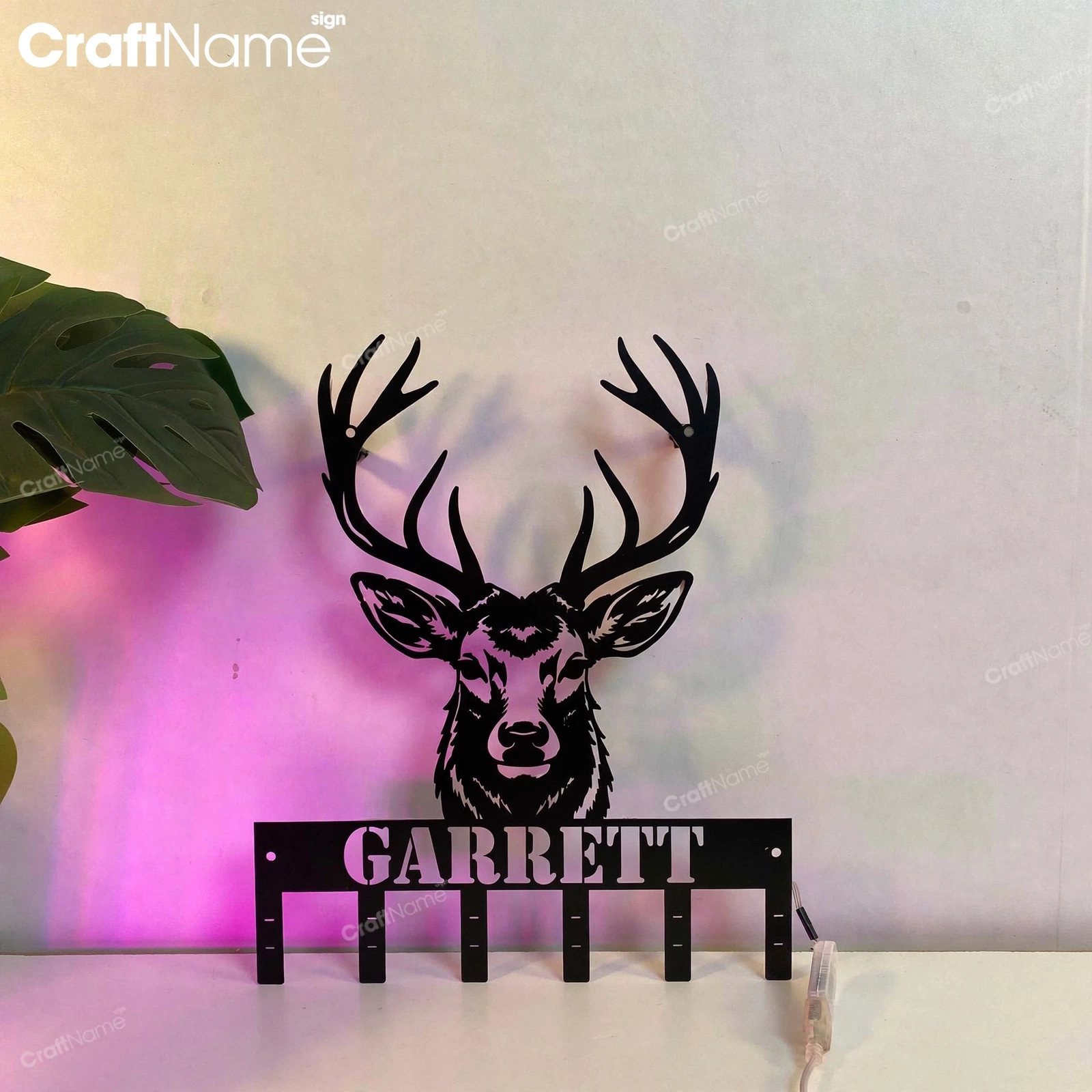 Personalized Deer Metal Key Holder
