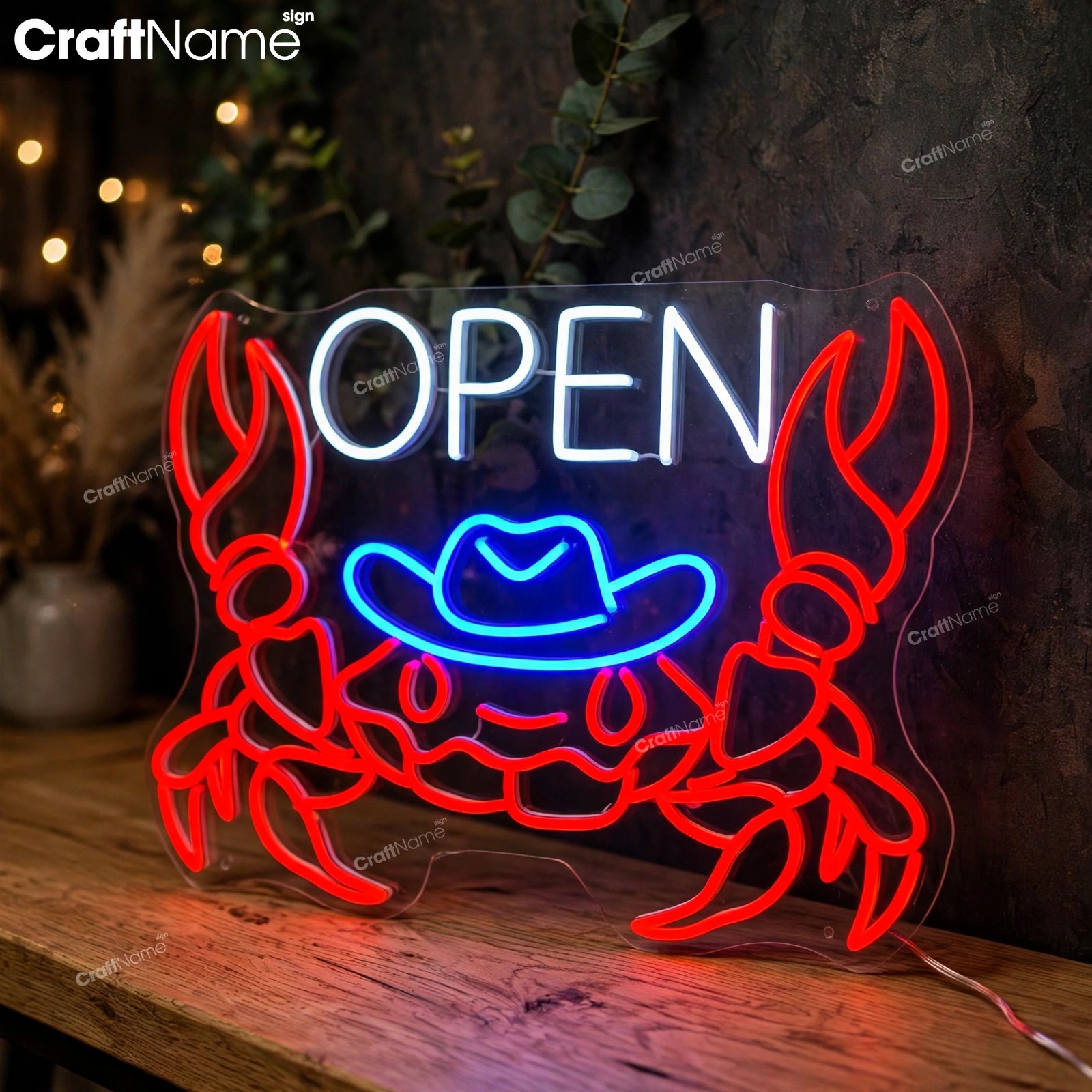 Crab Open Neon Sign Food Neon Sign Decor