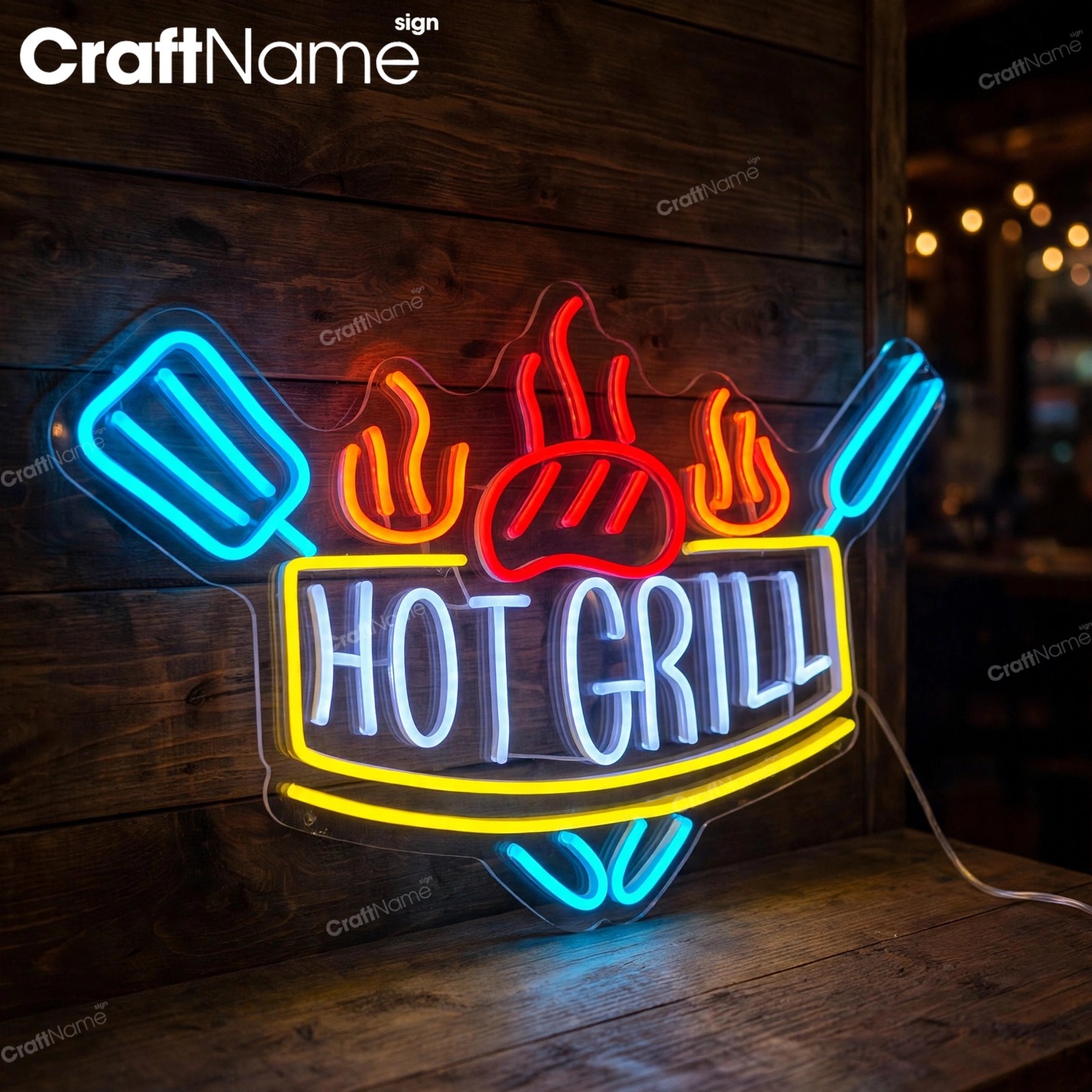 Hot Grill Neon Sign