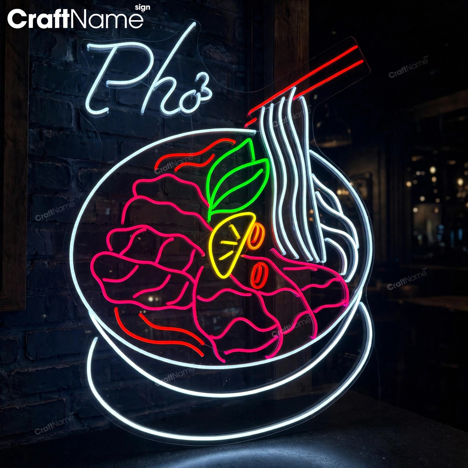 Pho Neon Sign Pho Restaurant Decor