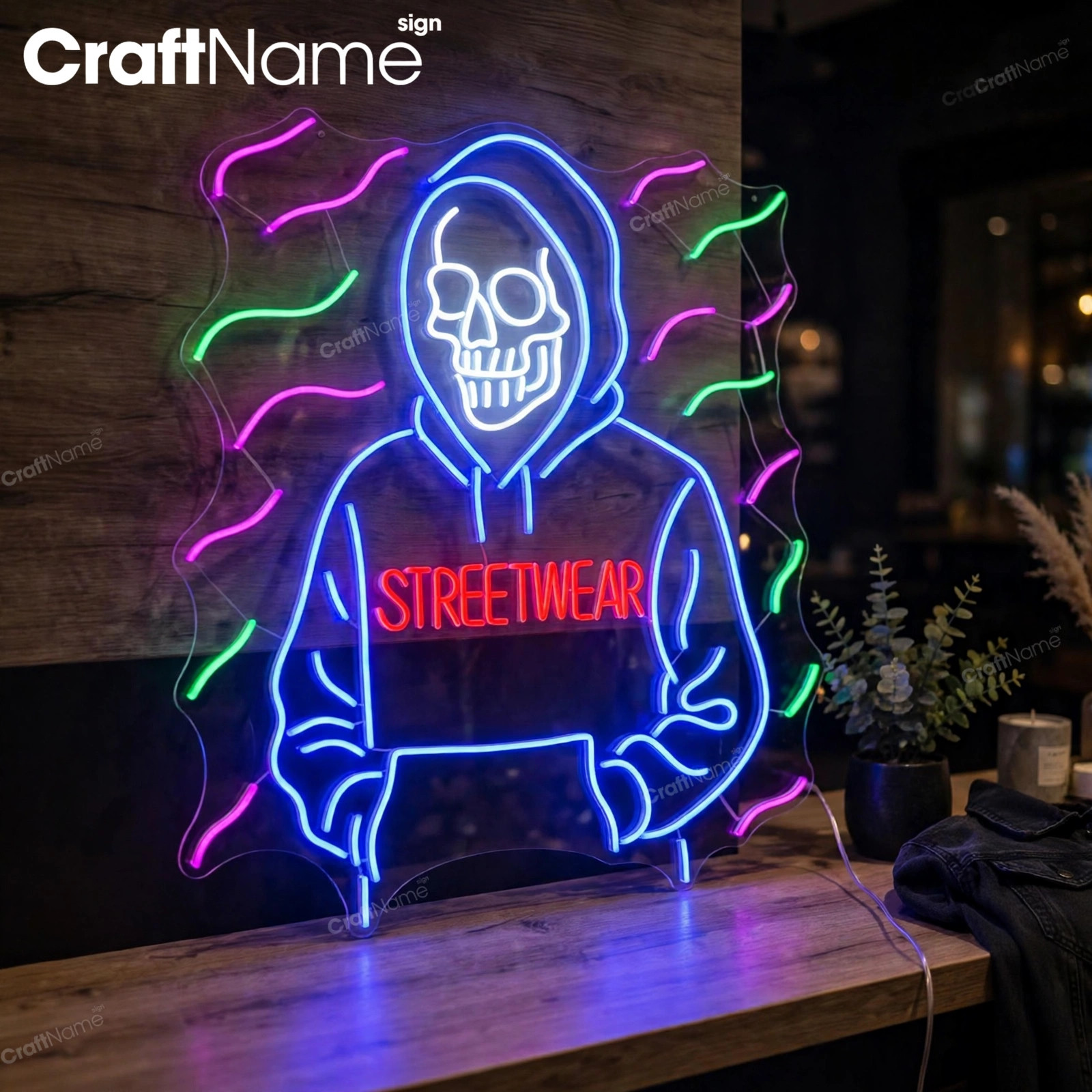 Streetwear Skull Neon LED Sign Decor Sign