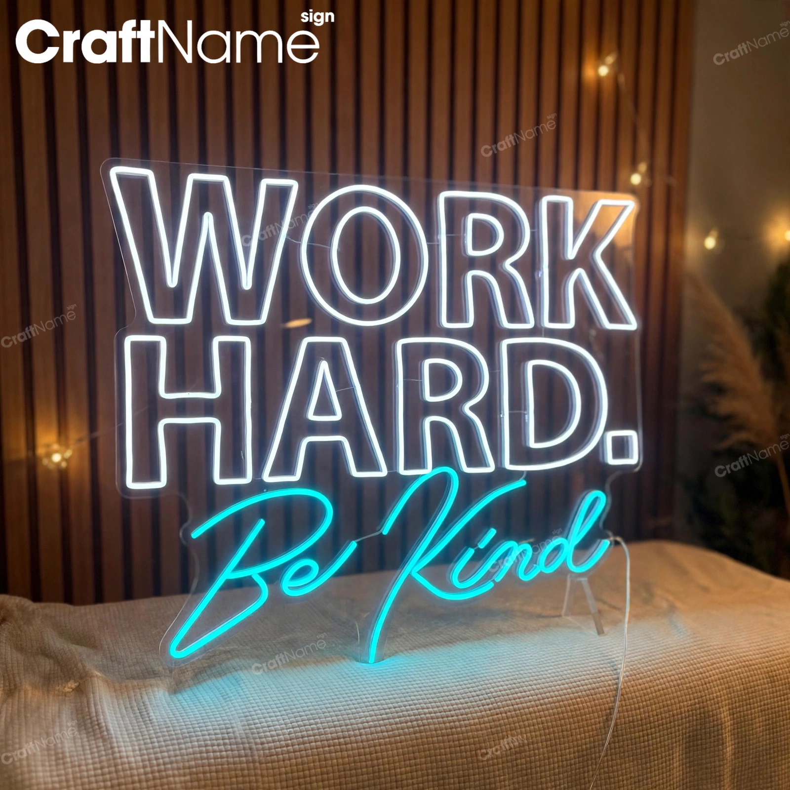 Work Hard Be Kind Neon Sign Decor Led Sign
