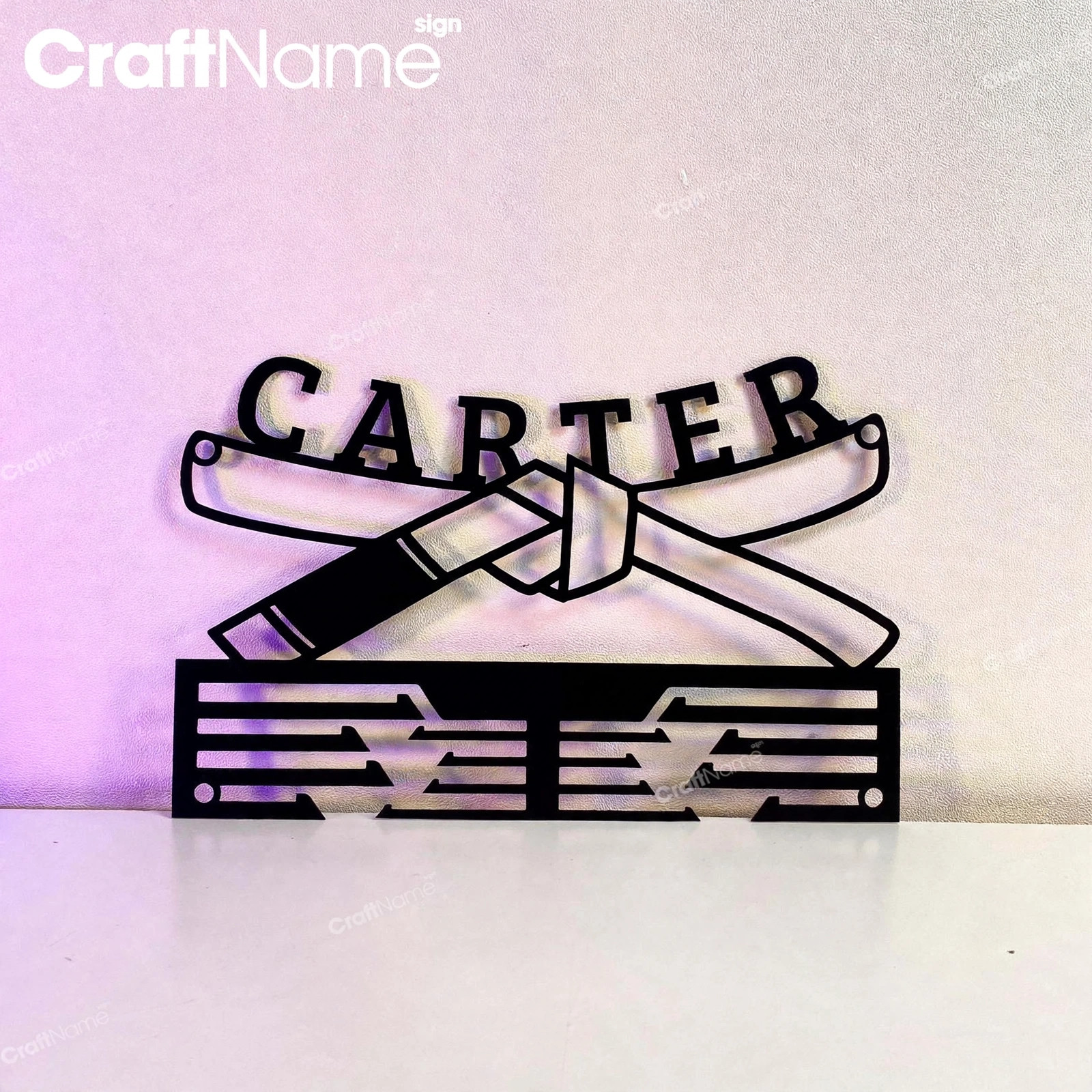 Custom Jiu Jitsu Belt Metal Medal Hanger