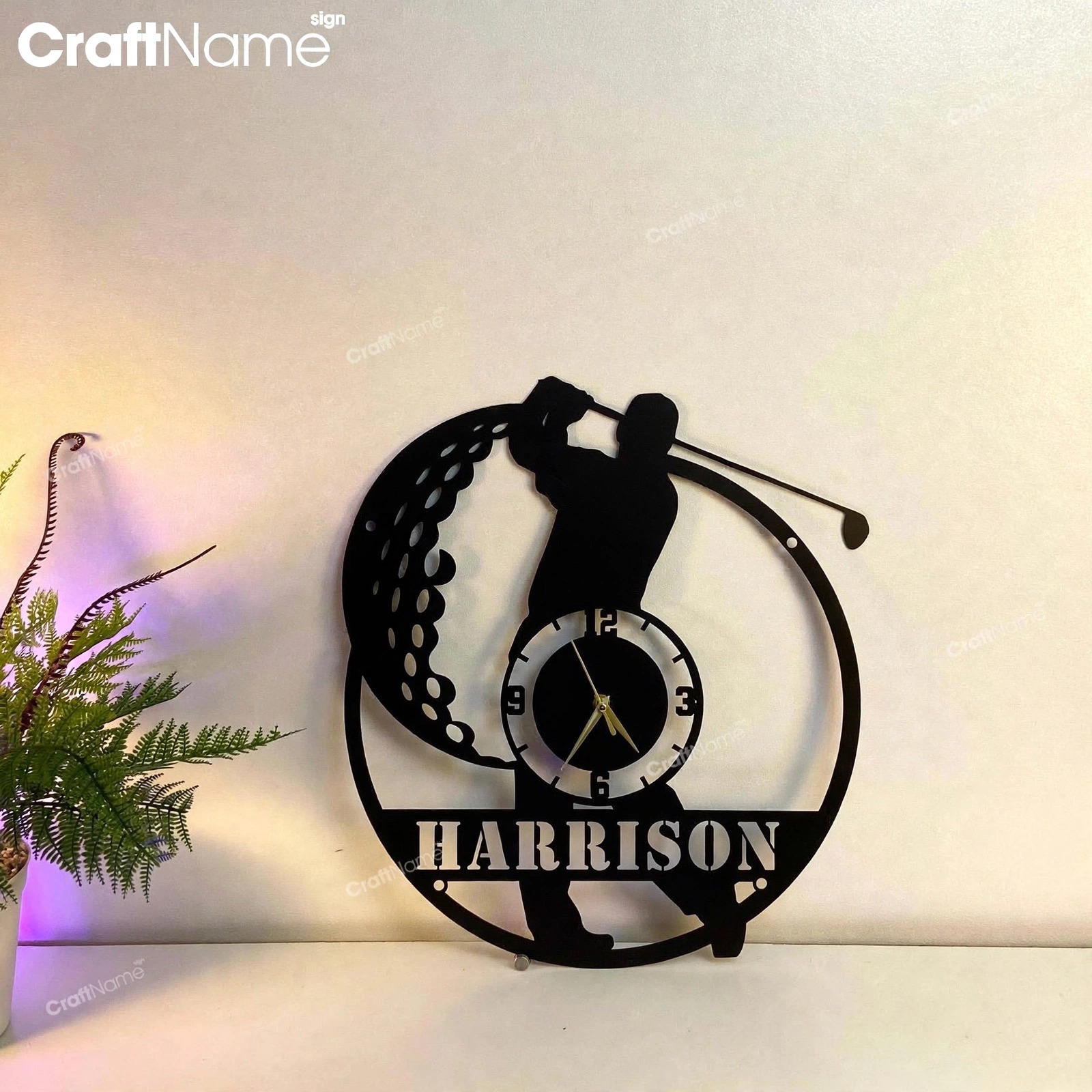 Custom Golfer Wall Clock
