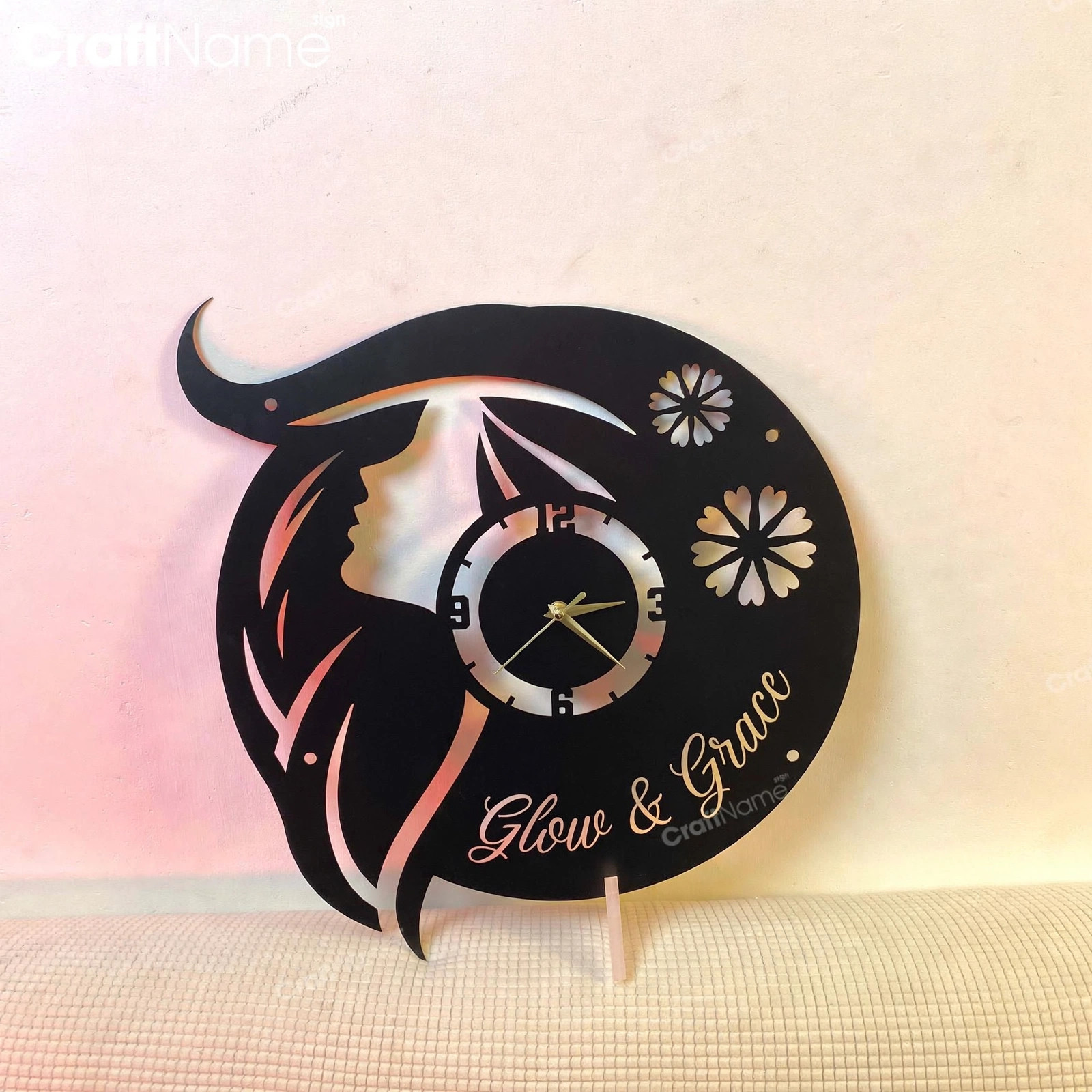 Custom Beauty Salon Metal Wall Clock
