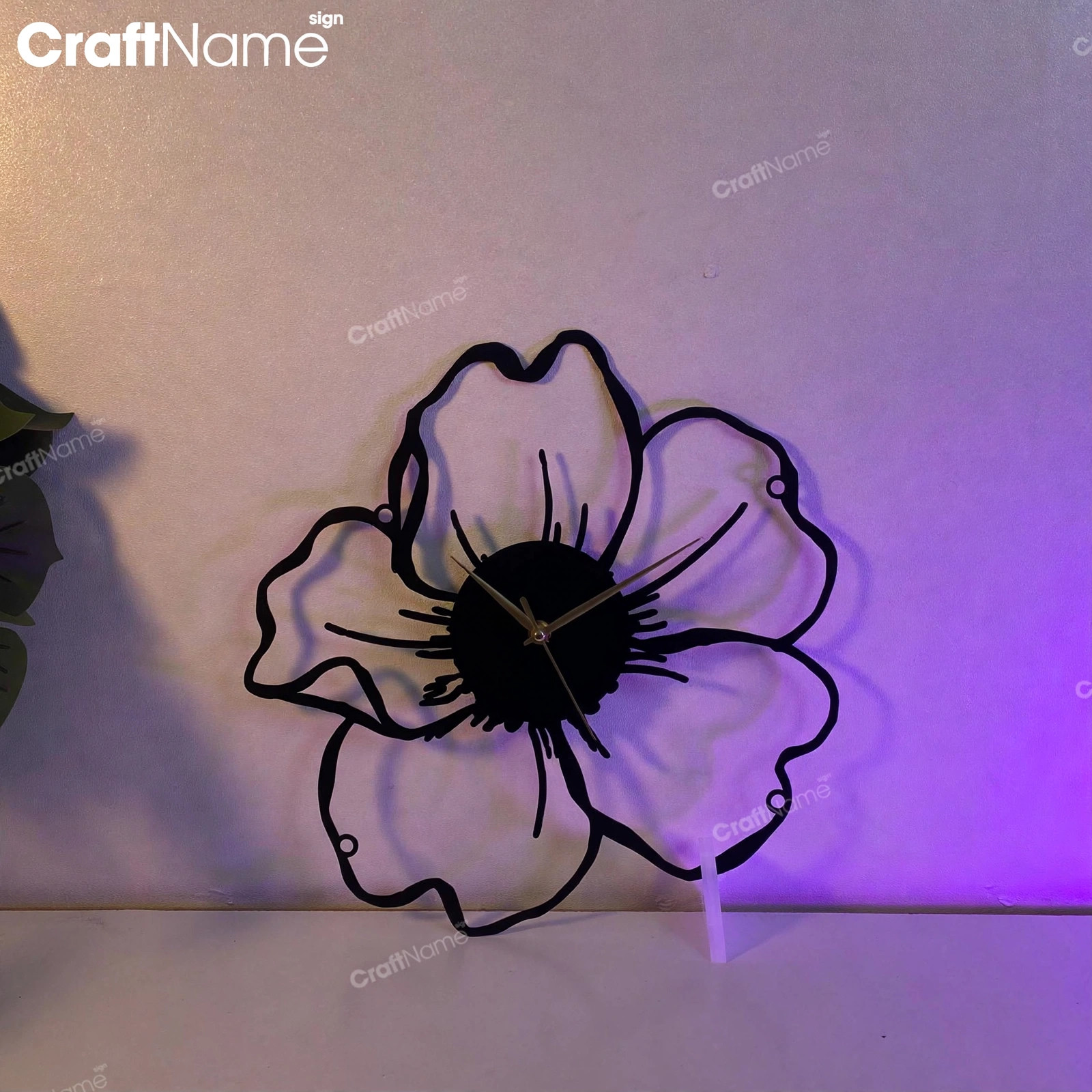 Floral Metal Wall Clock