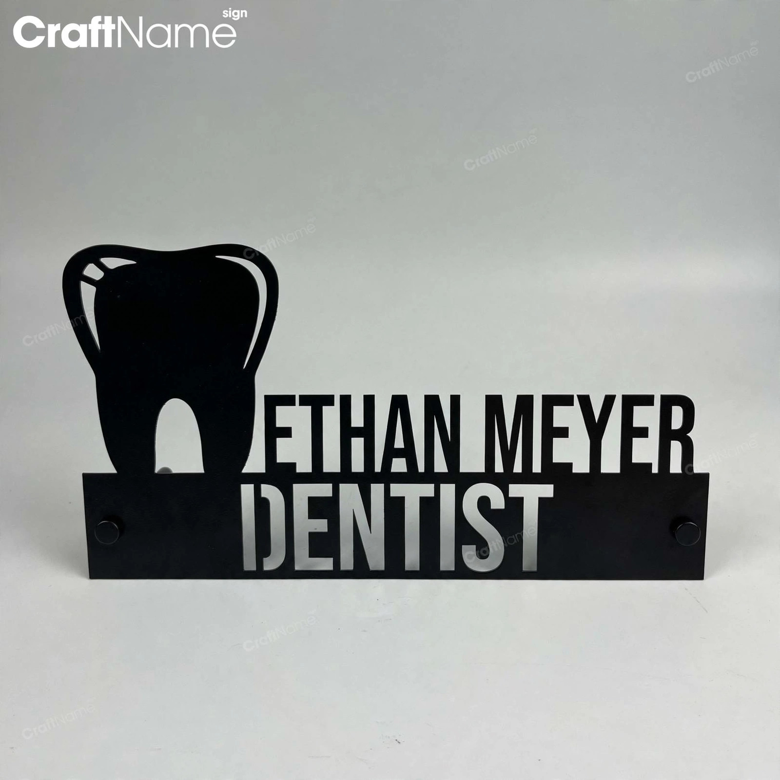 Custom Dentist Wooden Desk Name Plate