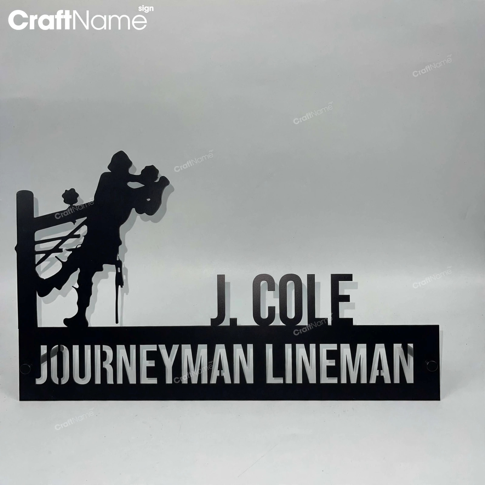 Custom Wooden Lineman Desk Name Plate
