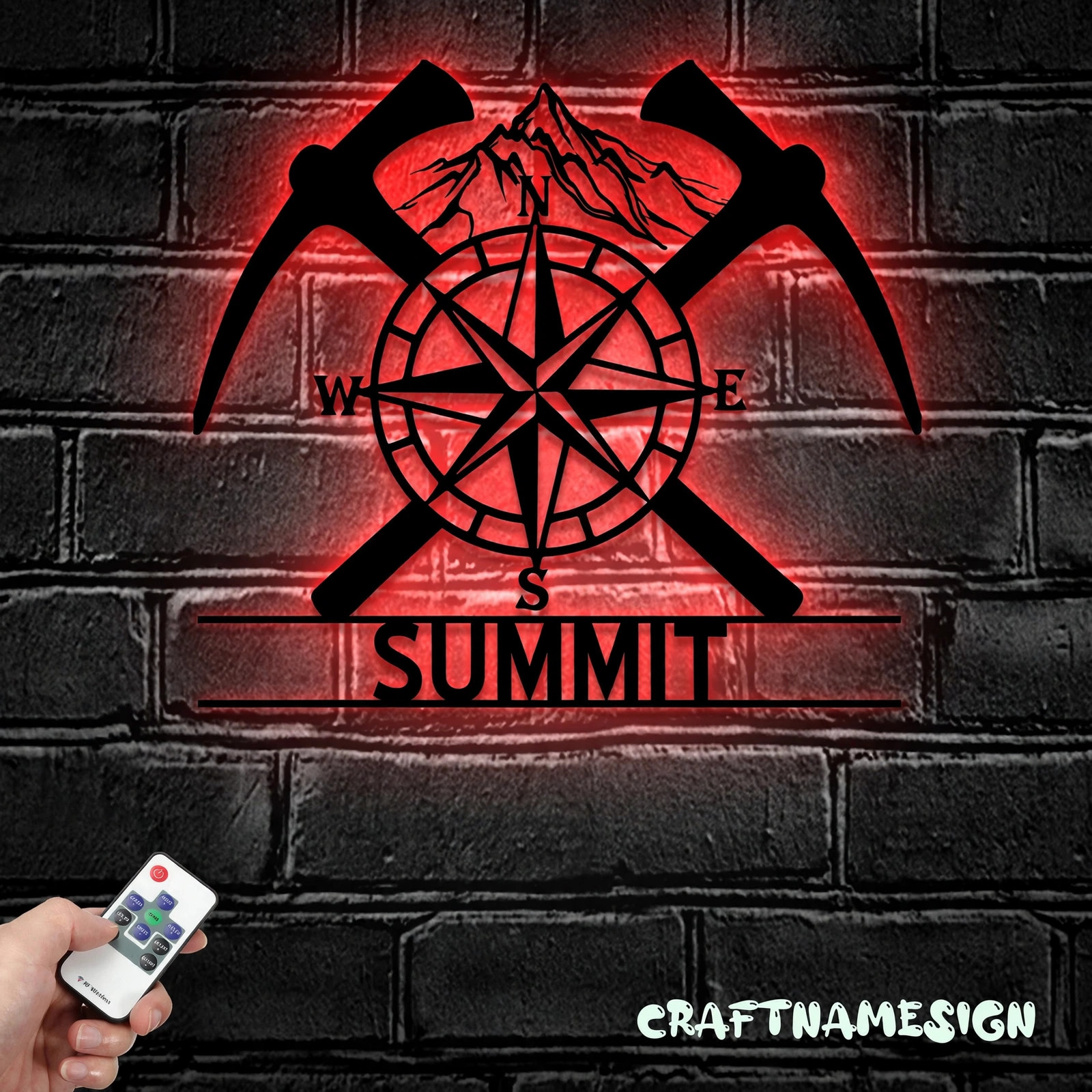 Custom Climbing Tools Metal Wall Art LED Light - Personalized Rock Climber Name Sign Home Decor - Ideal for Home Decor & Gift