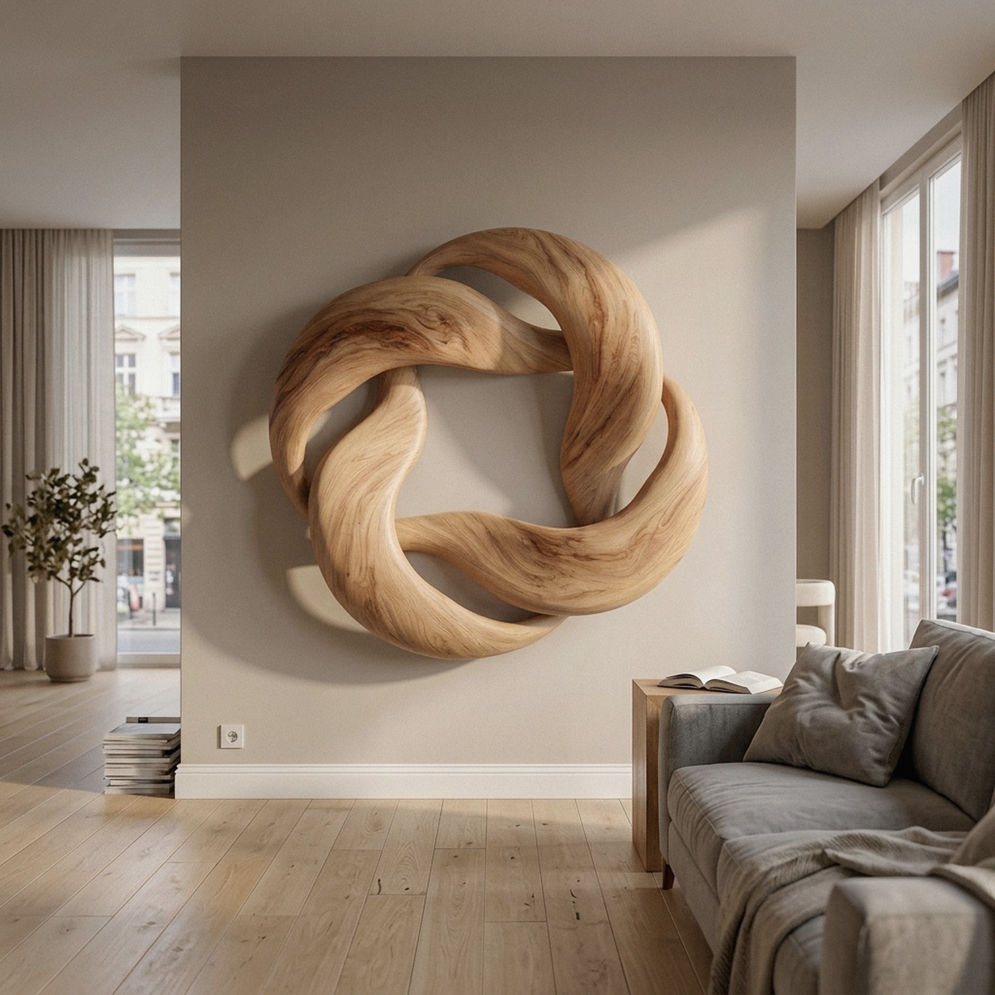 Abstract Circular Loop Wall Art for Living Room and Office