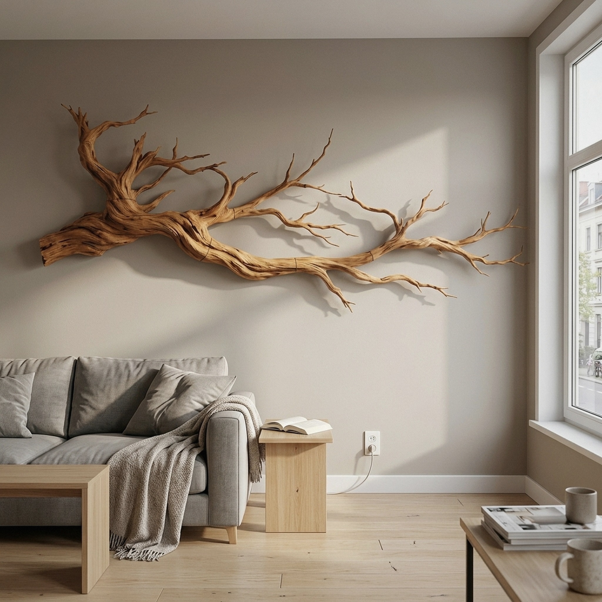 Abstract Tree Limb Solid Wood Wall Art Artistic Interior Accent