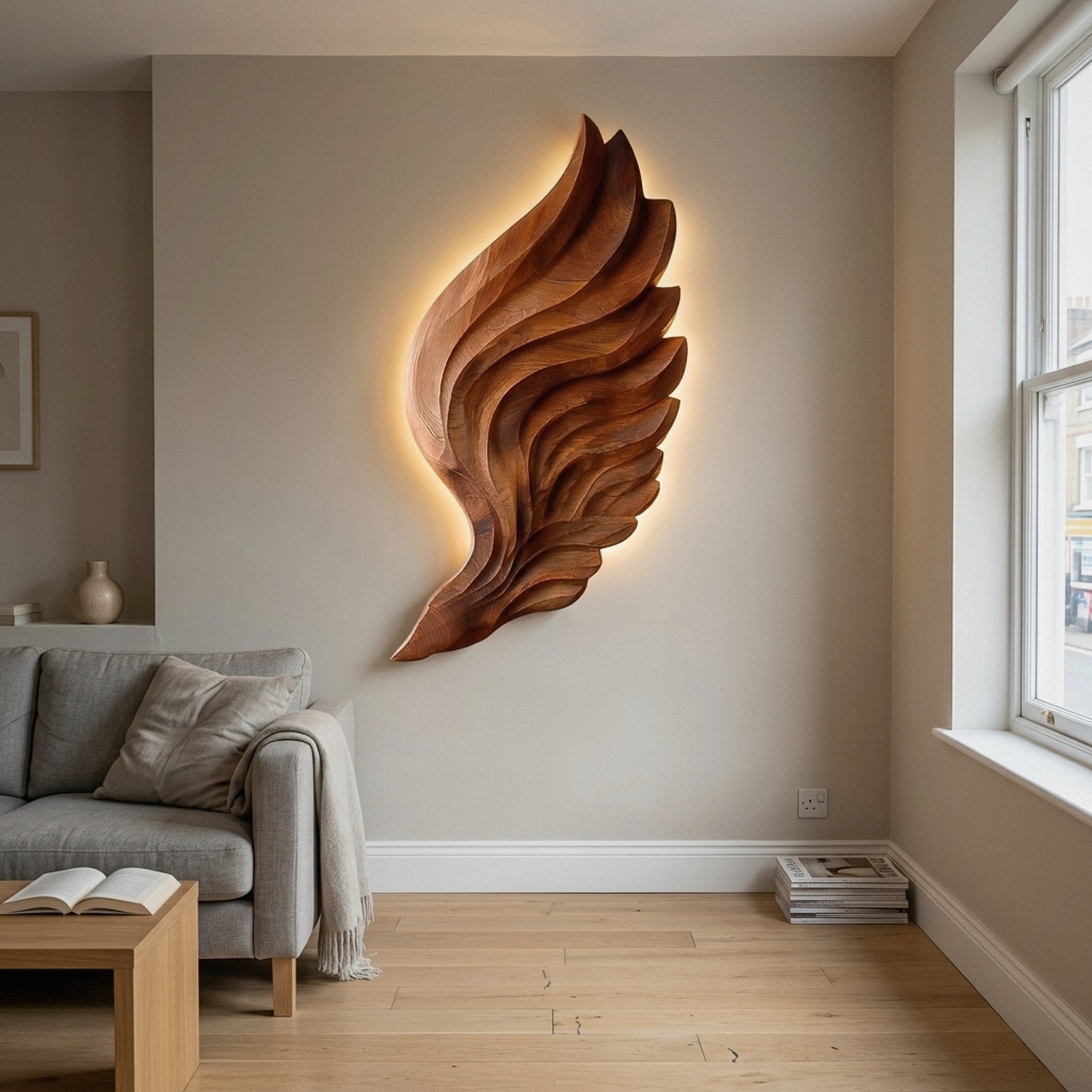 Abstract Wooden Wing Wall Art for Modern Wall Decor