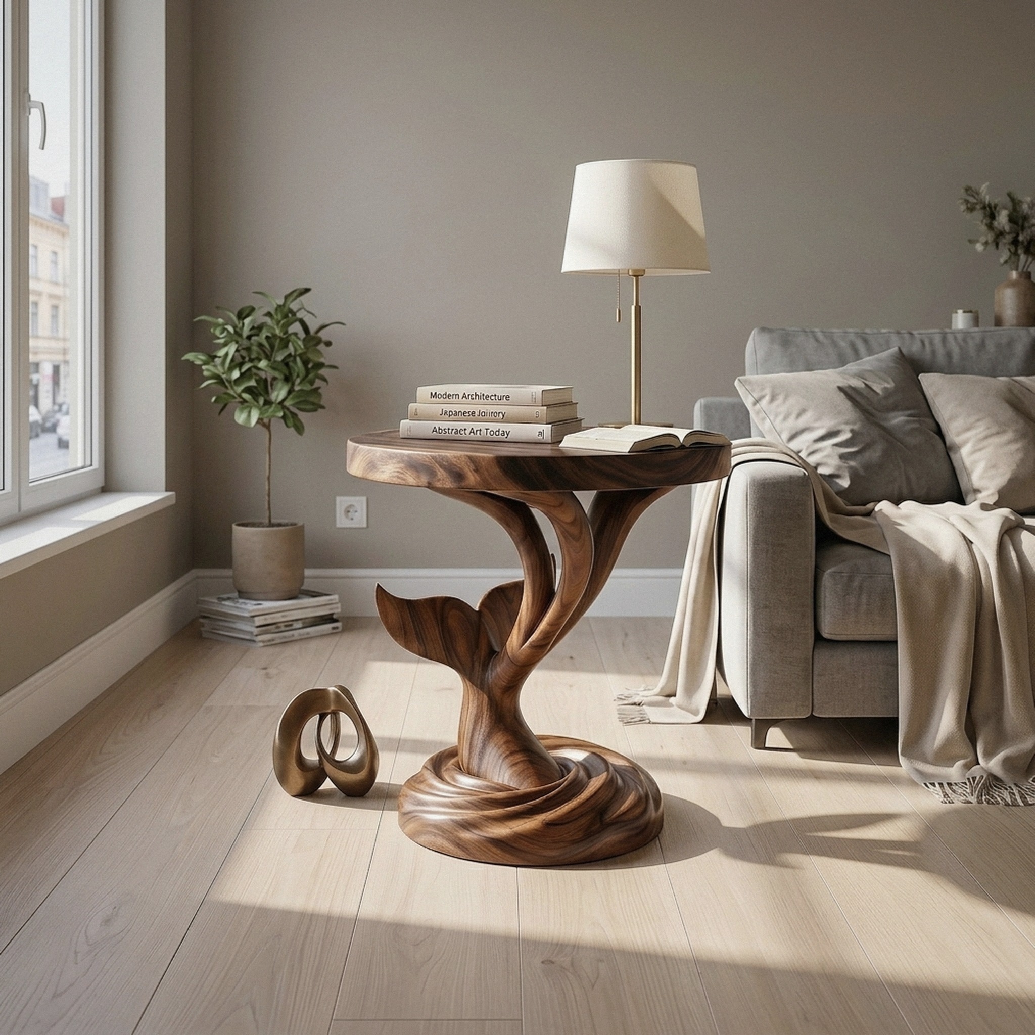 Architectural Sculptural Side Table Media Lounge