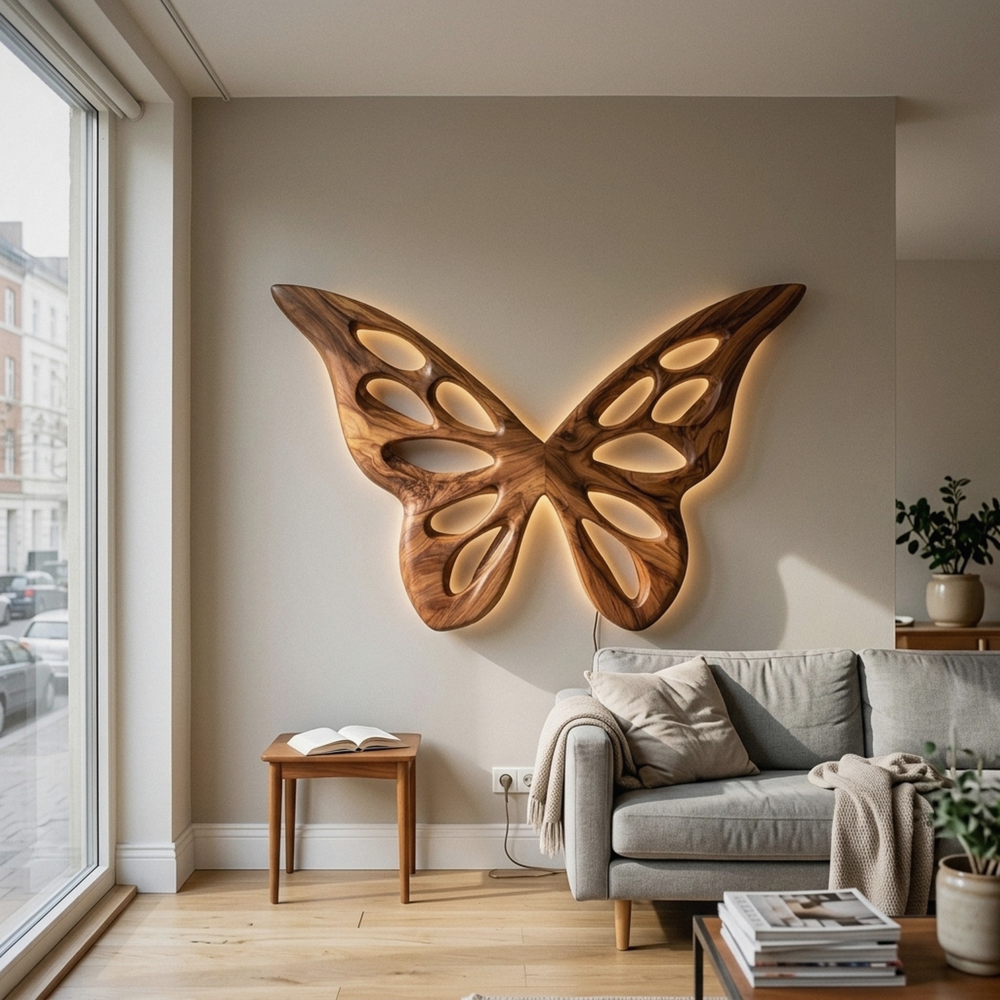 Artistic Butterfly Wooden Wall Art for Bedroom or Lounge Decor