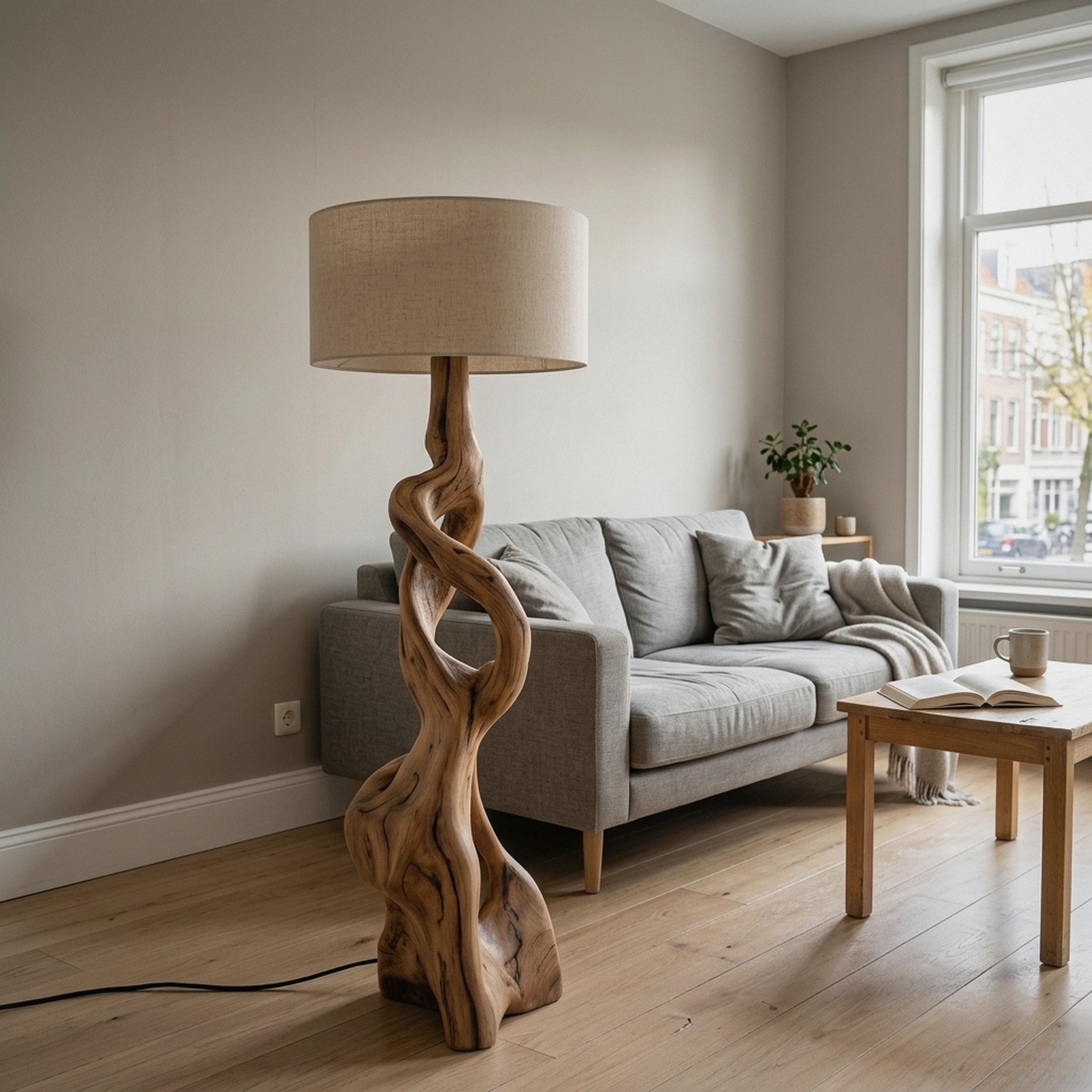 Artistic Carved Floor Lamp for Bedroom or Living Room