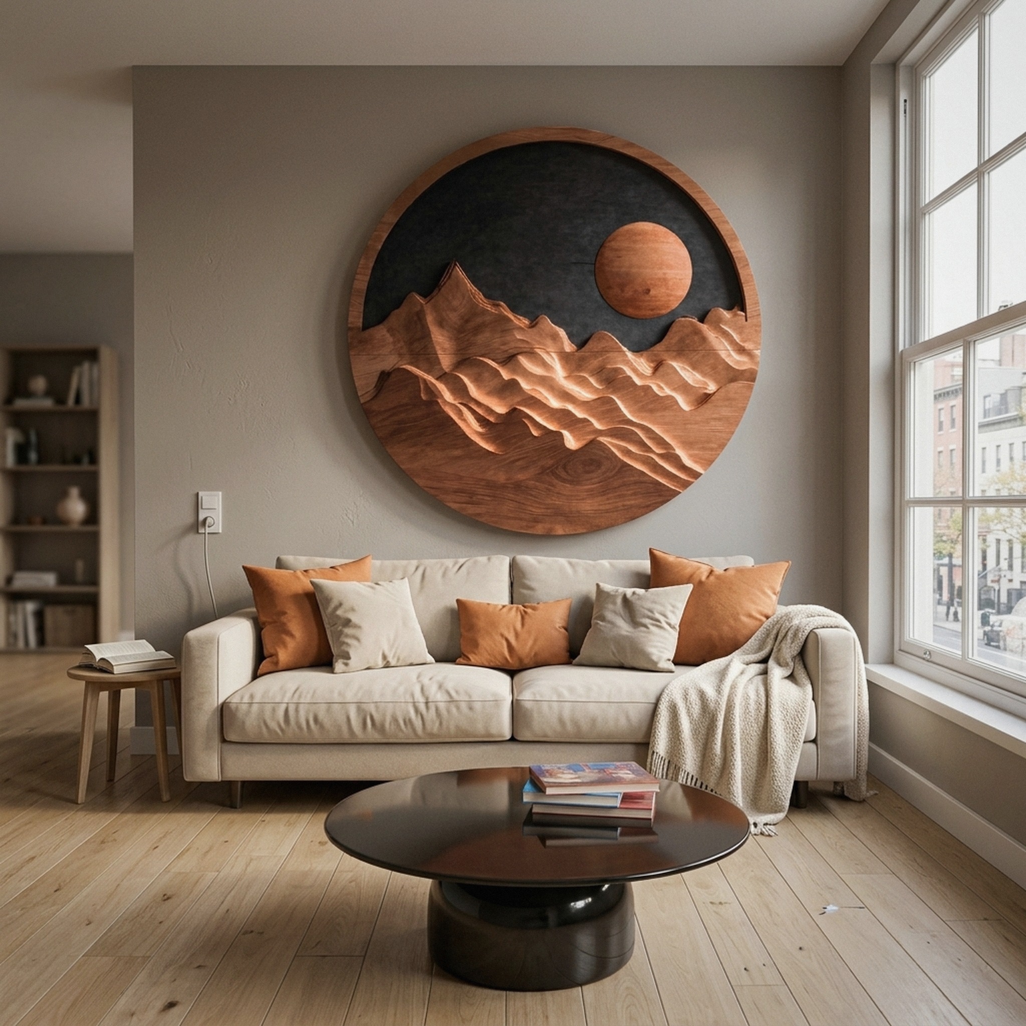 Artistic Mountain Sun Wall Hanging for Modern Home