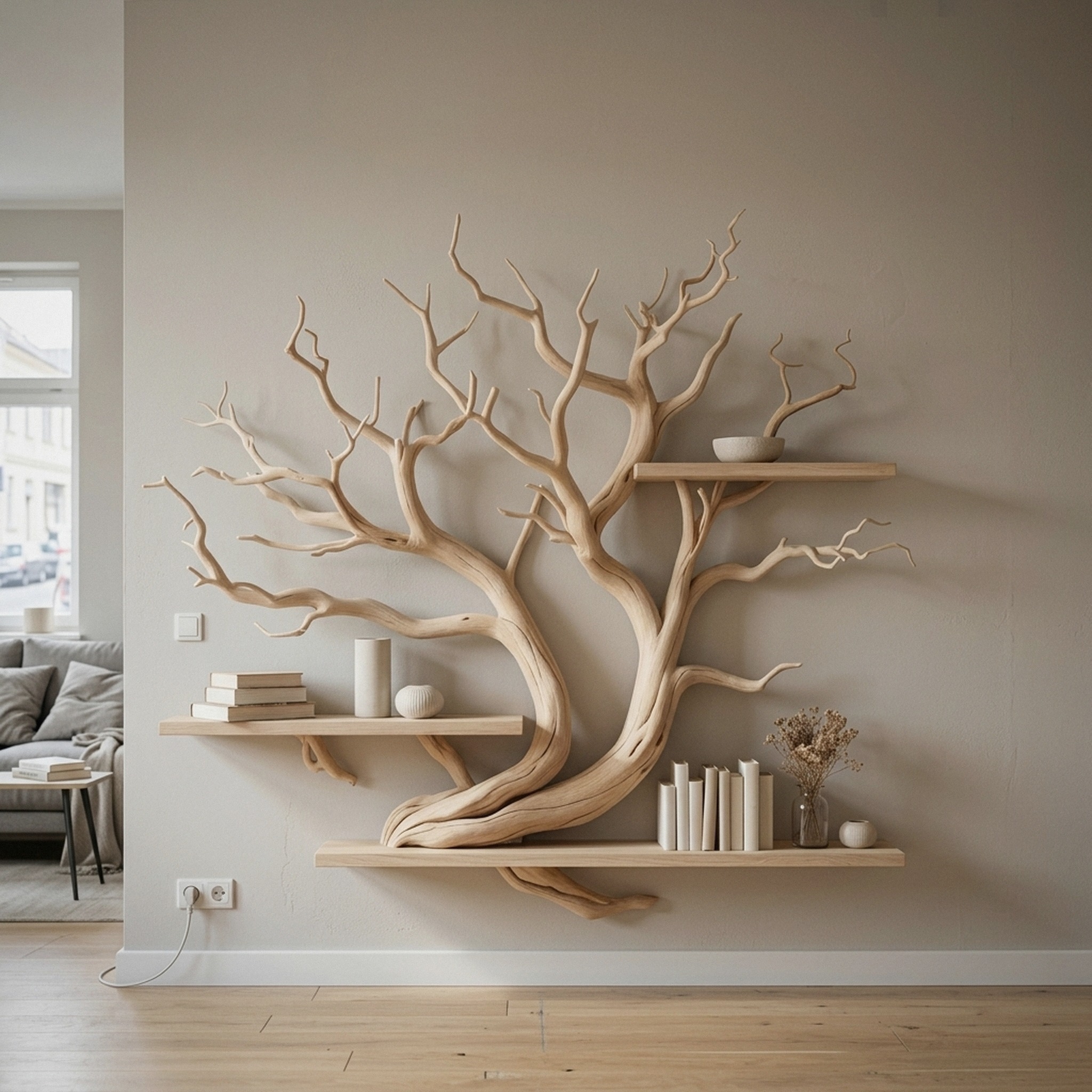Artistic Tree Branch Floating Shelf Driftwood Art Decor