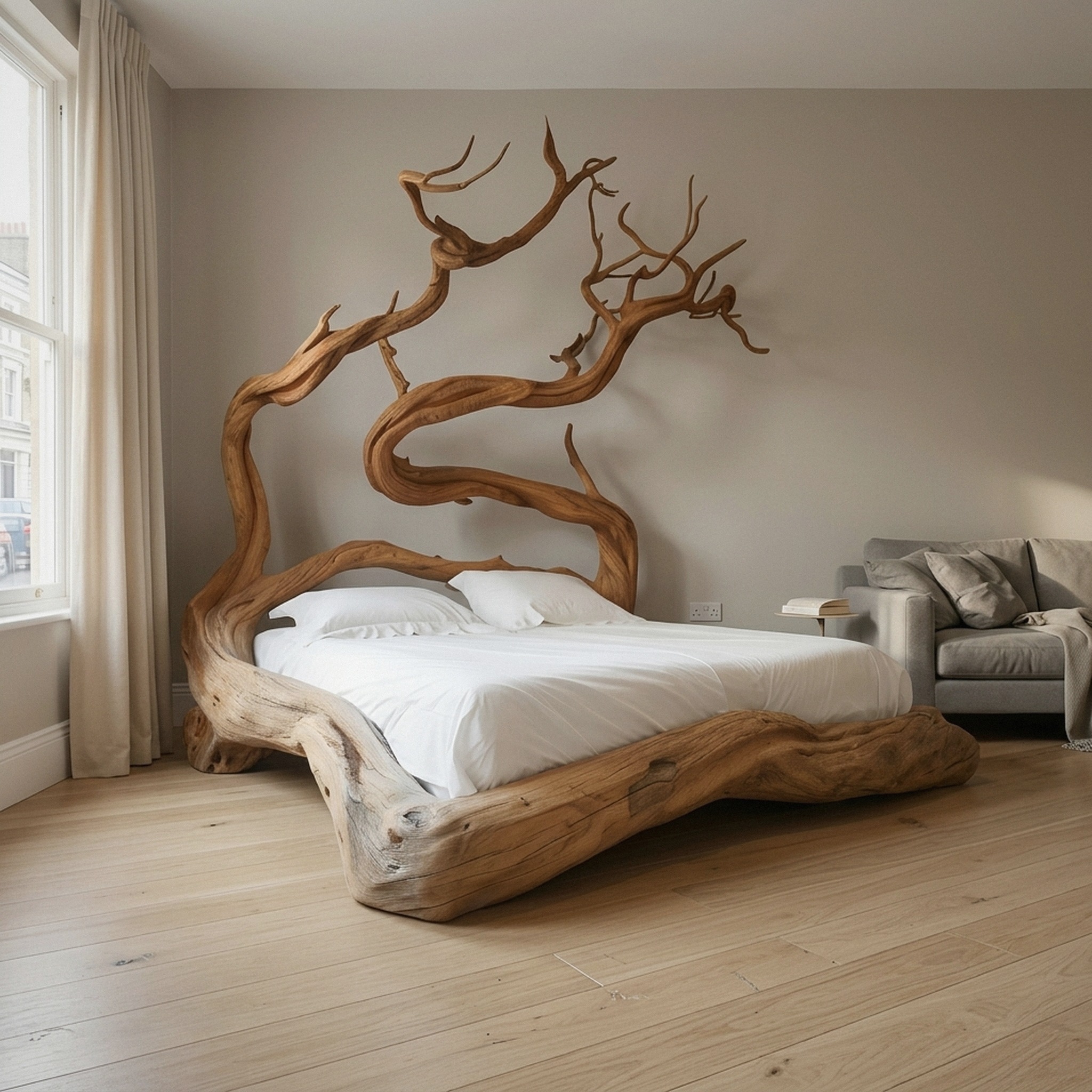 Backdrop Bed Frame Wood Furniture Handmade Decor Bedroom Valentine Gift