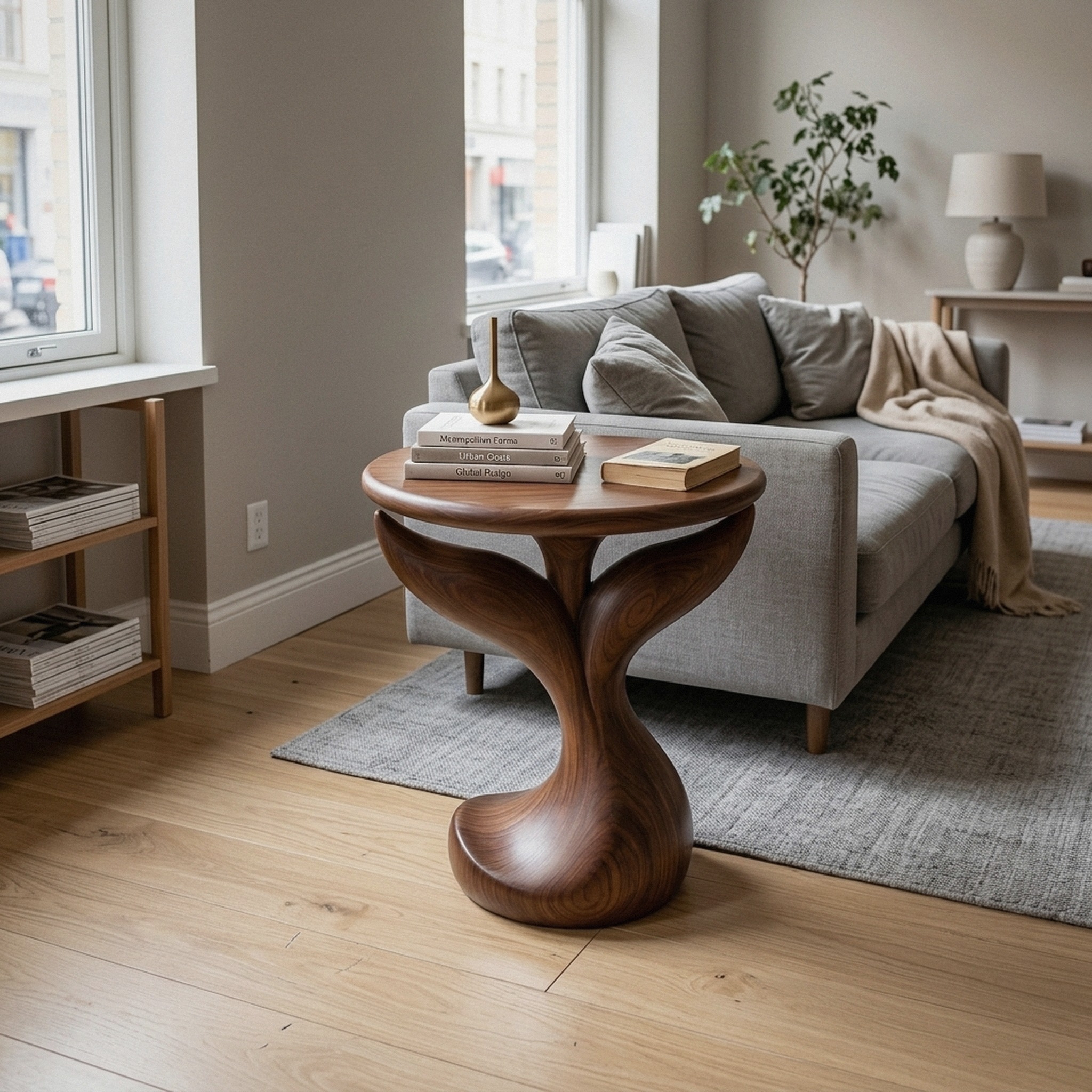 Biomorphic Leaf Side Table Entertainment Lounge